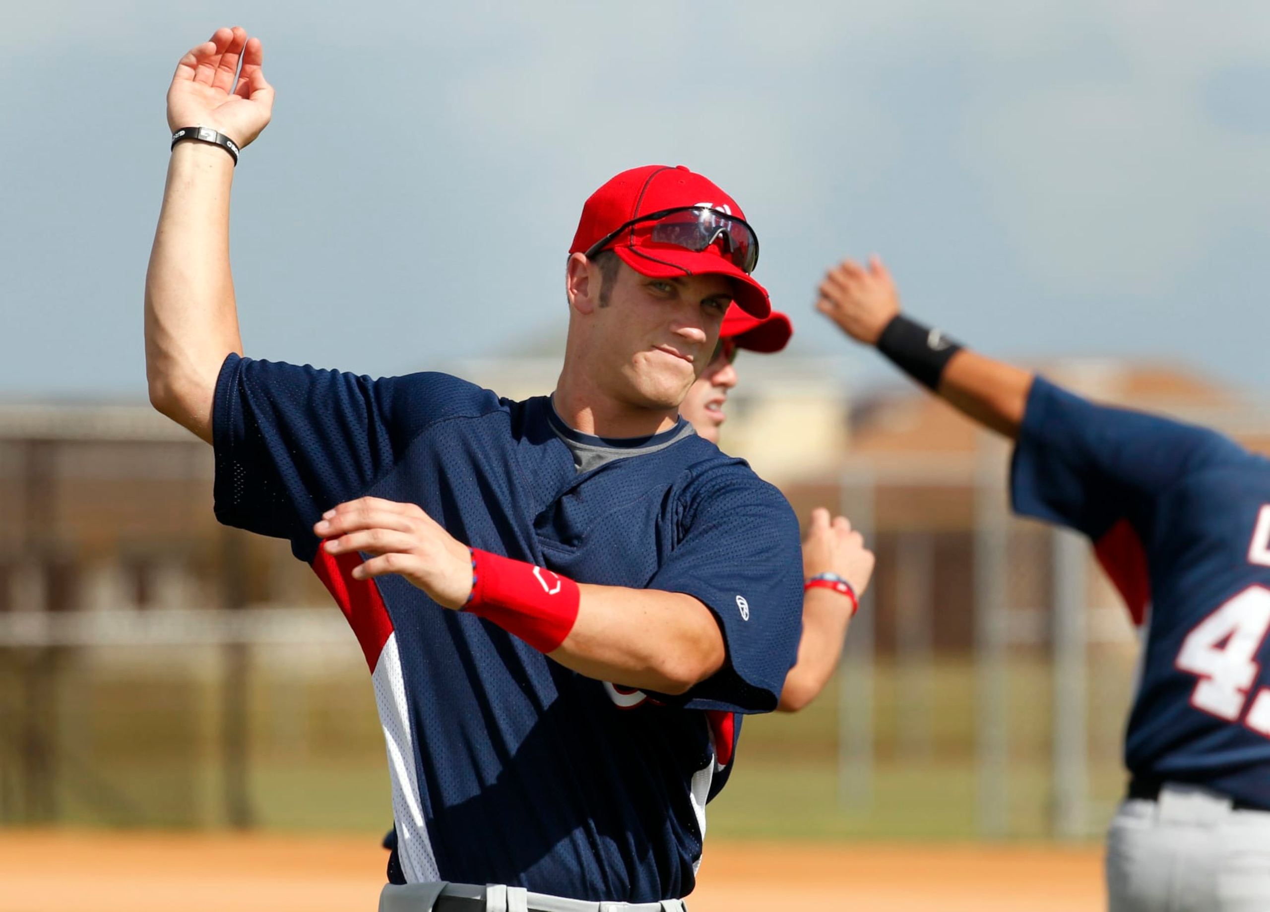 17 SEP 2010: 2010 MLB Draft's first overall pick Bryce Harper of the Nationals participates in his first professional workout at the Washington Nationals Baseball Complex in Melbourne, Florida. (Photo by Cliff Welch/Icon SMI/Icon Sport Media via Getty Images)
