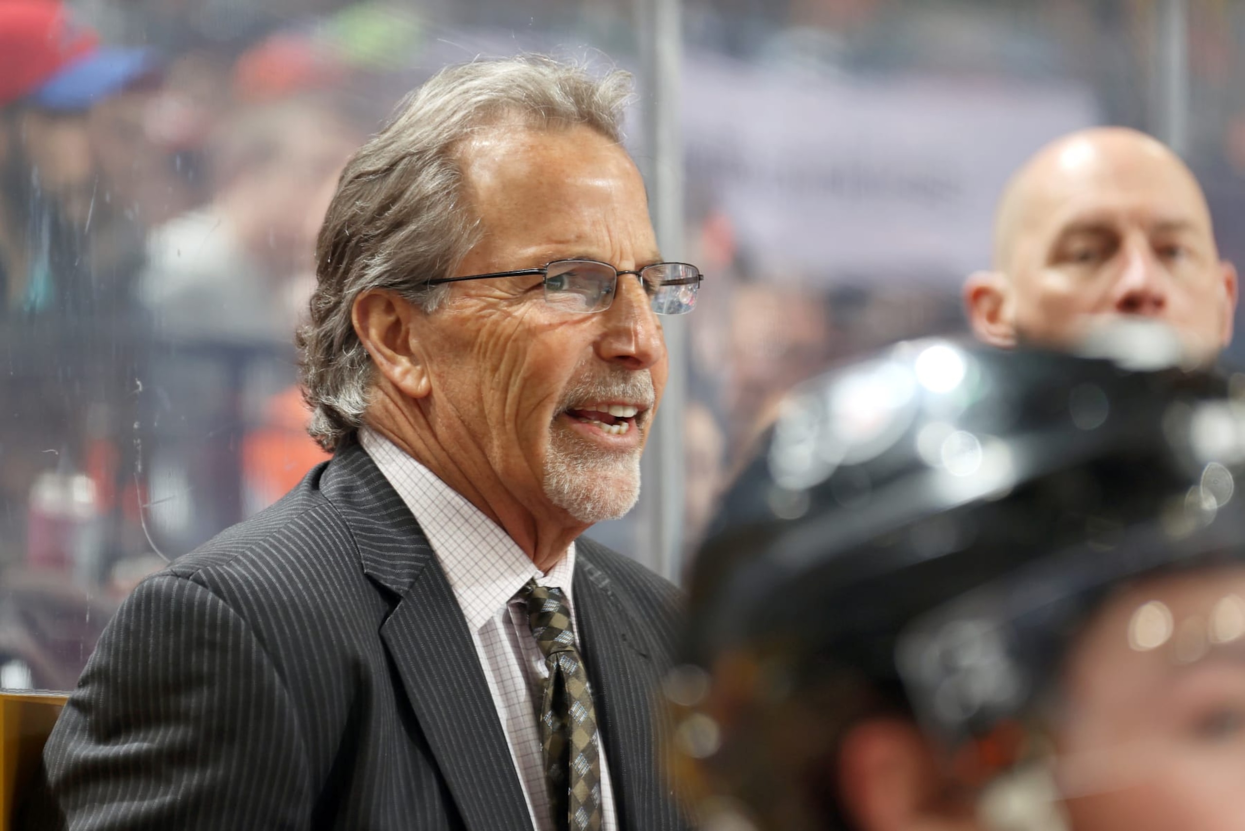 PHILADELPHIA, PENNSYLVANIA - MARCH 17:  Head Coach of the Philadelphia Flyers John Tortorella reacts to the play on the ice during the first period against the Buffalo Sabres at the Wells Fargo Center on March 17, 2023 in Philadelphia, Pennsylvania.  (Photo by Len Redkoles/NHLI via Getty Images)