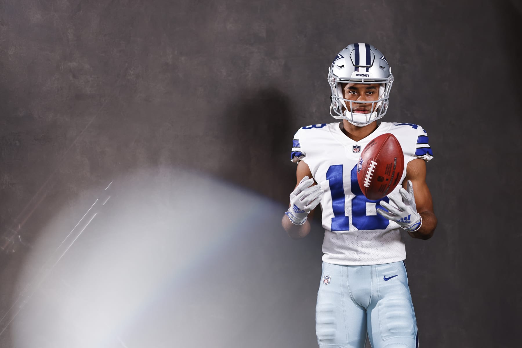 LOS ANGELES, CALIFORNIA - MAY 21: (EDITOR NOTE: This image has been created using a prism.) Jalen Tolbert #18 of the Dallas Cowboys poses for a portrait during the NFLPA Rookie Premiere on May 21, 2022 in Los Angeles, California (Photo by Michael Owens/Getty Images)