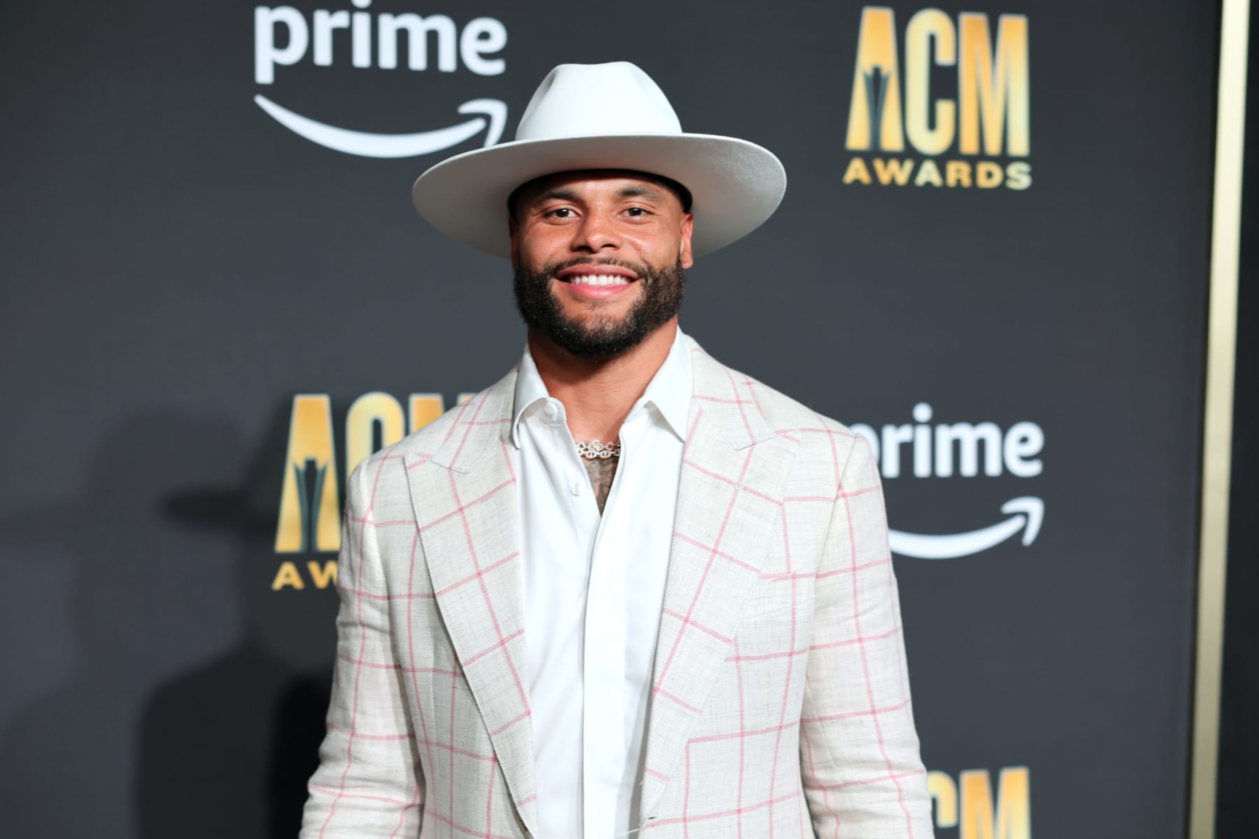 FRISCO, TEXAS - MAY 11: Dak Prescott attends the 58th Academy Of Country Music Awards at The Ford Center at The Star on May 11, 2023 in Frisco, Texas. (Photo by Theo Wargo/WireImage)