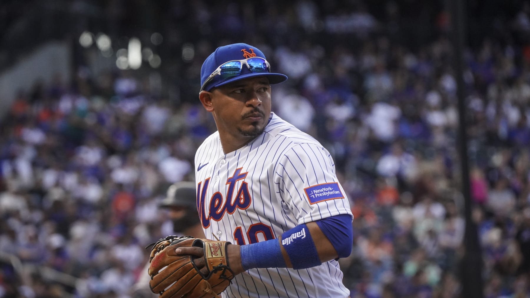 New York Mets Eduardo Escobar during a baseball game Colorado Rockies, Saturday, May 6, 2023, in New York. (AP Photo/Bebeto Matthews)