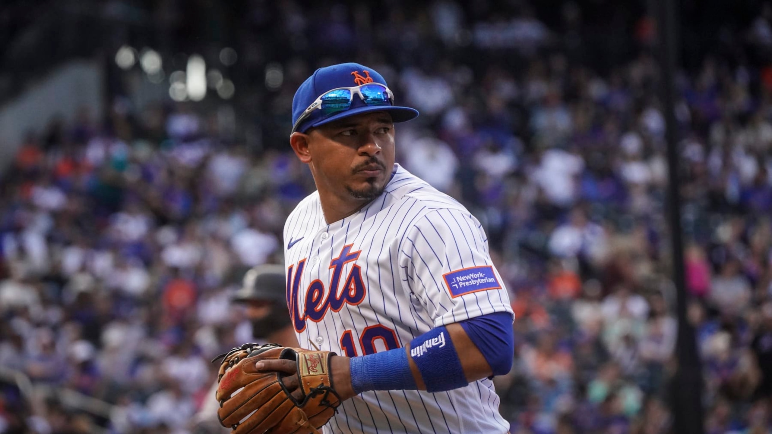 New York Mets Eduardo Escobar during a baseball game Colorado Rockies, Saturday, May 6, 2023, in New York. (AP Photo/Bebeto Matthews)