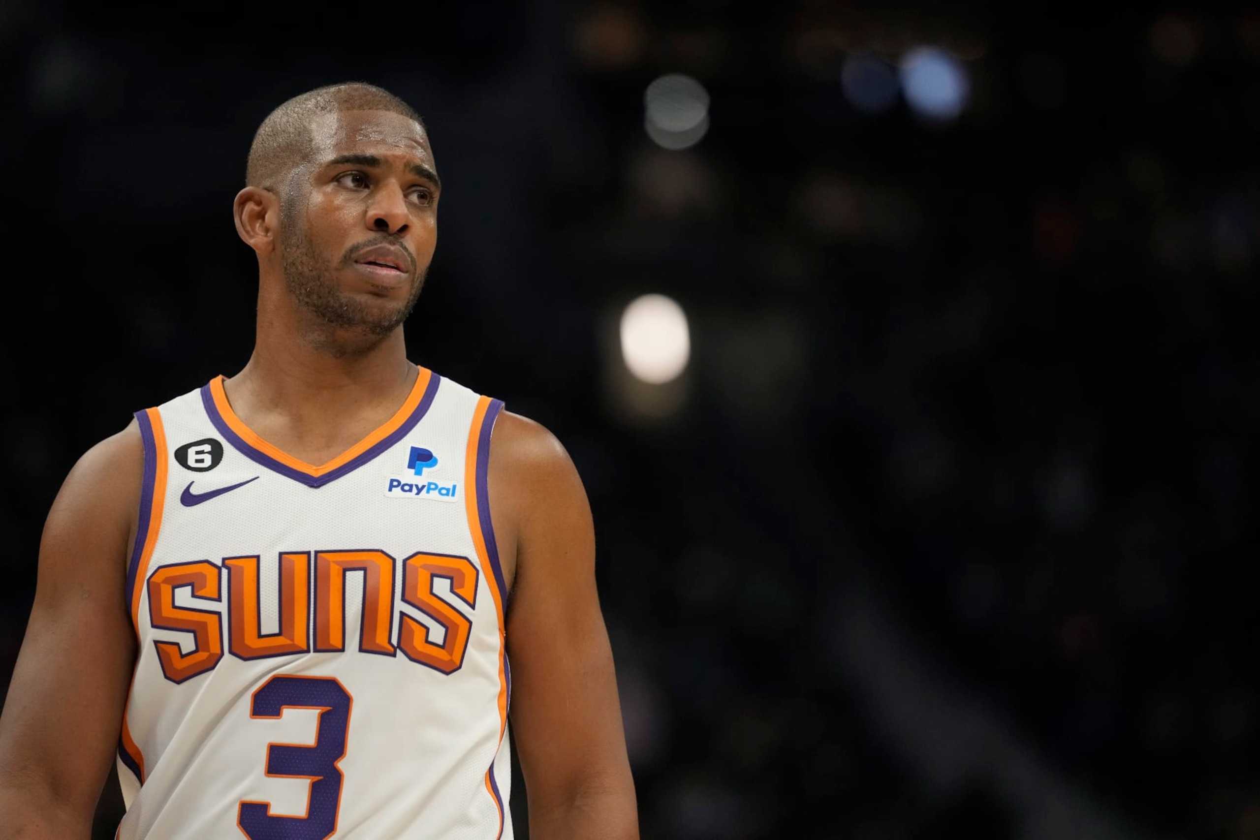 MILWAUKEE, WISCONSIN - FEBRUARY 26: Chris Paul #3 of the Phoenix Suns looks on in the second half against the Milwaukee Bucks at Fiserv Forum on February 26, 2023 in Milwaukee, Wisconsin. NOTE TO USER: User expressly acknowledges and agrees that, by downloading and or using this photograph, user is consenting to the terms and conditions of the Getty Images License Agreement. (Photo by Patrick McDermott/Getty Images) MILWAUKEE, WISCONSIN - FEBRUARY 26: Chris Paul #3 of the Phoenix Suns looks on in the second half against the Milwaukee Bucks at Fiserv Forum on February 26, 2023 in Milwaukee, Wisconsin. NOTE TO USER: User expressly acknowledges and agrees that, by downloading and or using this photograph, user is consenting to the terms and conditions of the Getty Images License Agreement. (Photo by Patrick McDermott/Getty Images)