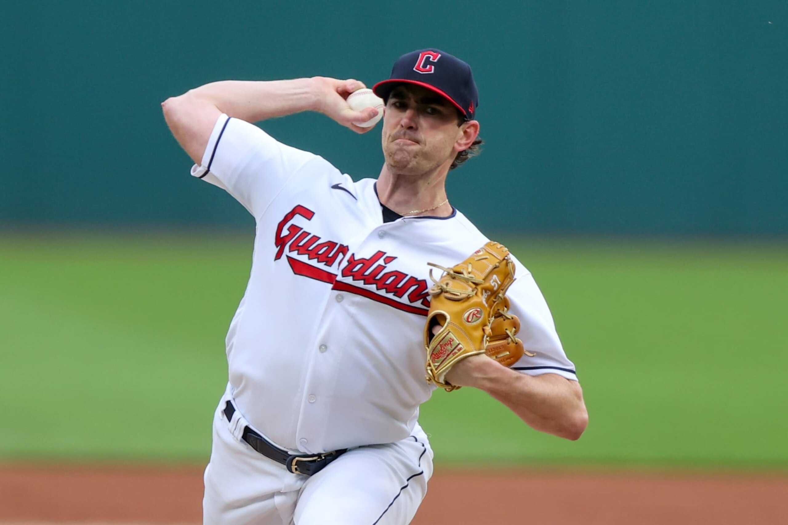 CLEVELAND, OH - JUNE 23: Cleveland Guardians starting pitcher Shane Bieber (57) delivers a pitch to the plate during the first inning of the Major League Baseball Interleague game between the Milwaukee Brewers and Cleveland Guardians on June 23, 2023, at Progressive Field in Cleveland, OH. (Photo by Frank Jansky/Icon Sportswire via Getty Images) CLEVELAND, OH - JUNE 23: Cleveland Guardians starting pitcher Shane Bieber (57) delivers a pitch to the plate during the first inning of the Major League Baseball Interleague game between the Milwaukee Brewers and Cleveland Guardians on June 23, 2023, at Progressive Field in Cleveland, OH. (Photo by Frank Jansky/Icon Sportswire via Getty Images)