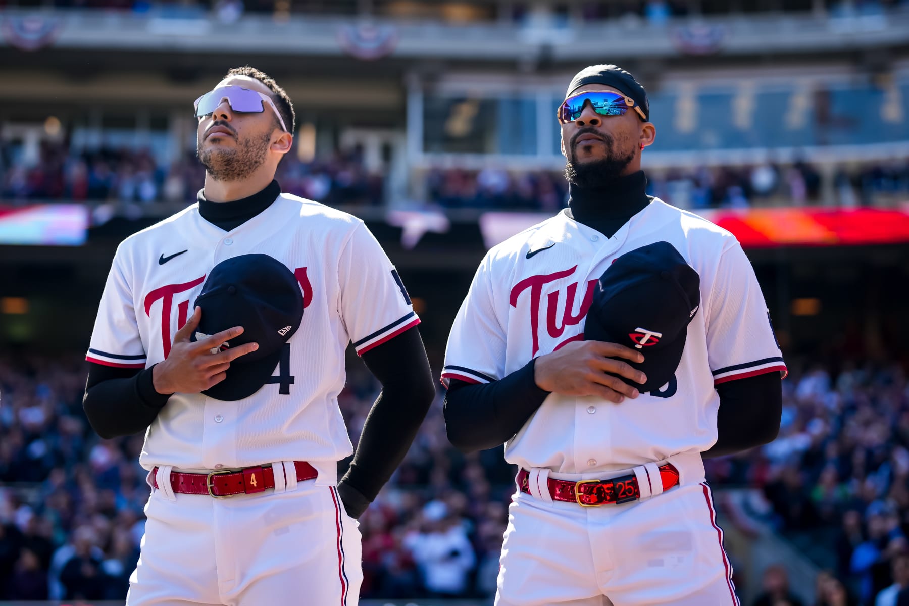 Minnesota's Carlos Correa (L) and Byron Buxton (R)