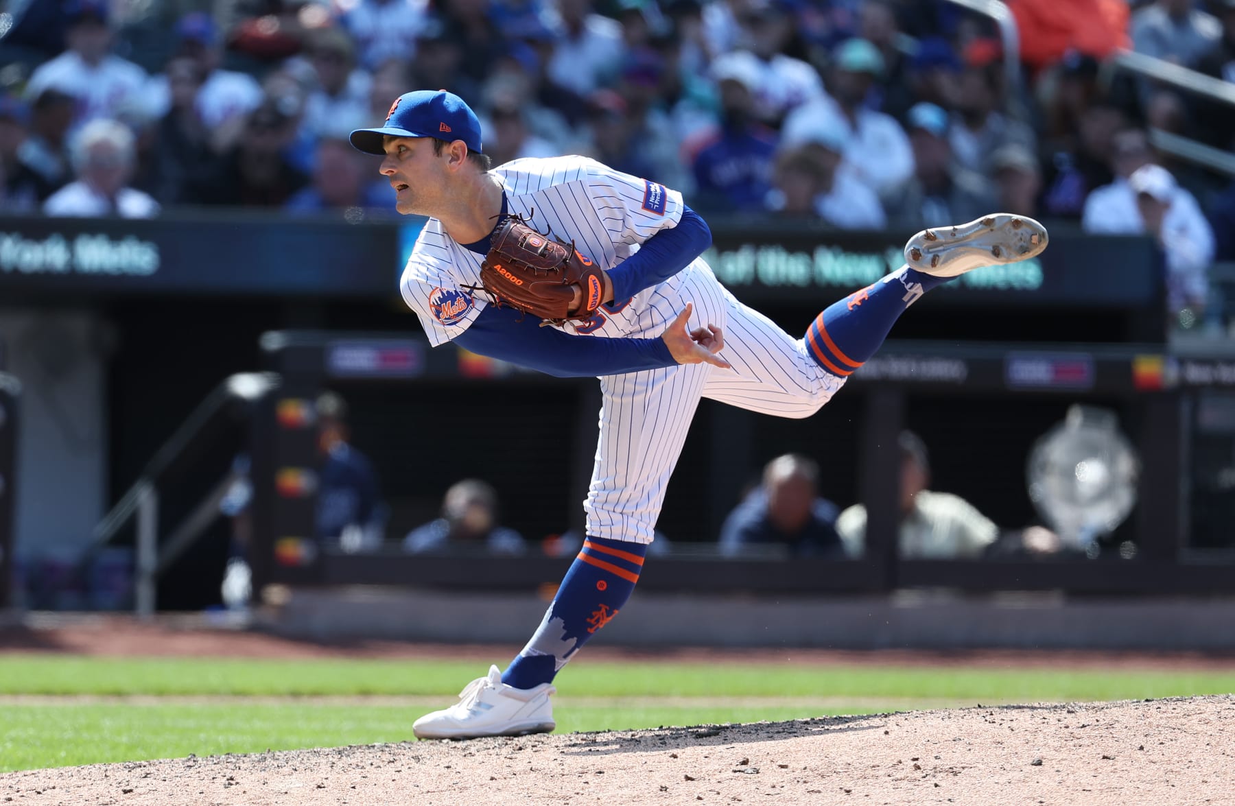 NEW YORK, NEW YORK - MAY 18:  David Robertson #30 of the New York Mets pitches against the Tampa Bay Rays during their game at Citi Field on May 18, 2023 in New York City. (Photo by Al Bello/Getty Images)