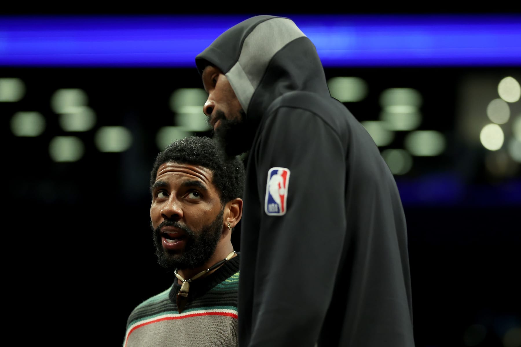 Kyrie Irving (left) is expected to meet with Kevin Durant's (right) Phoenix Suns at the start of free agency, sources tell B/R.