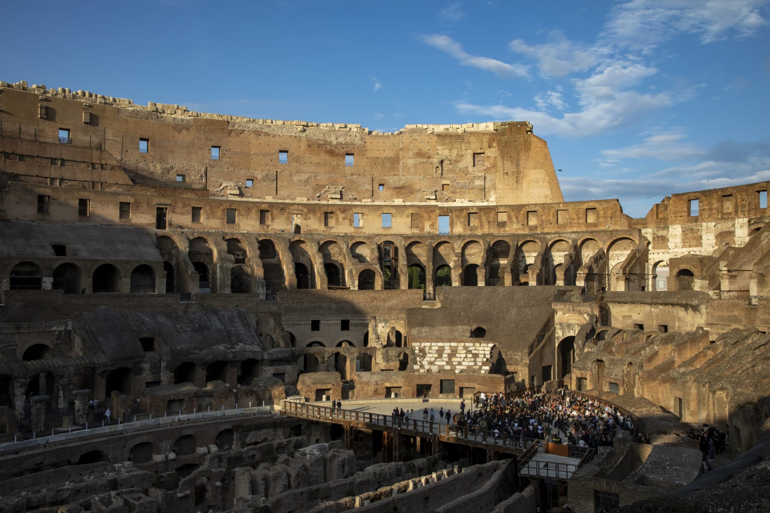 ROME, ITALY - MAY 30: Rome Cinema Orchestra prepares for a show at the Arena Floor of the Colosseum as tourists attend the event in Rome, Italy on May 30, 2023. (Photo by Pablo Esparza/Anadolu Agency via Getty Images) ROME, ITALY - MAY 30: Rome Cinema Orchestra prepares for a show at the Arena Floor of the Colosseum as tourists attend the event in Rome, Italy on May 30, 2023. (Photo by Pablo Esparza/Anadolu Agency via Getty Images)
