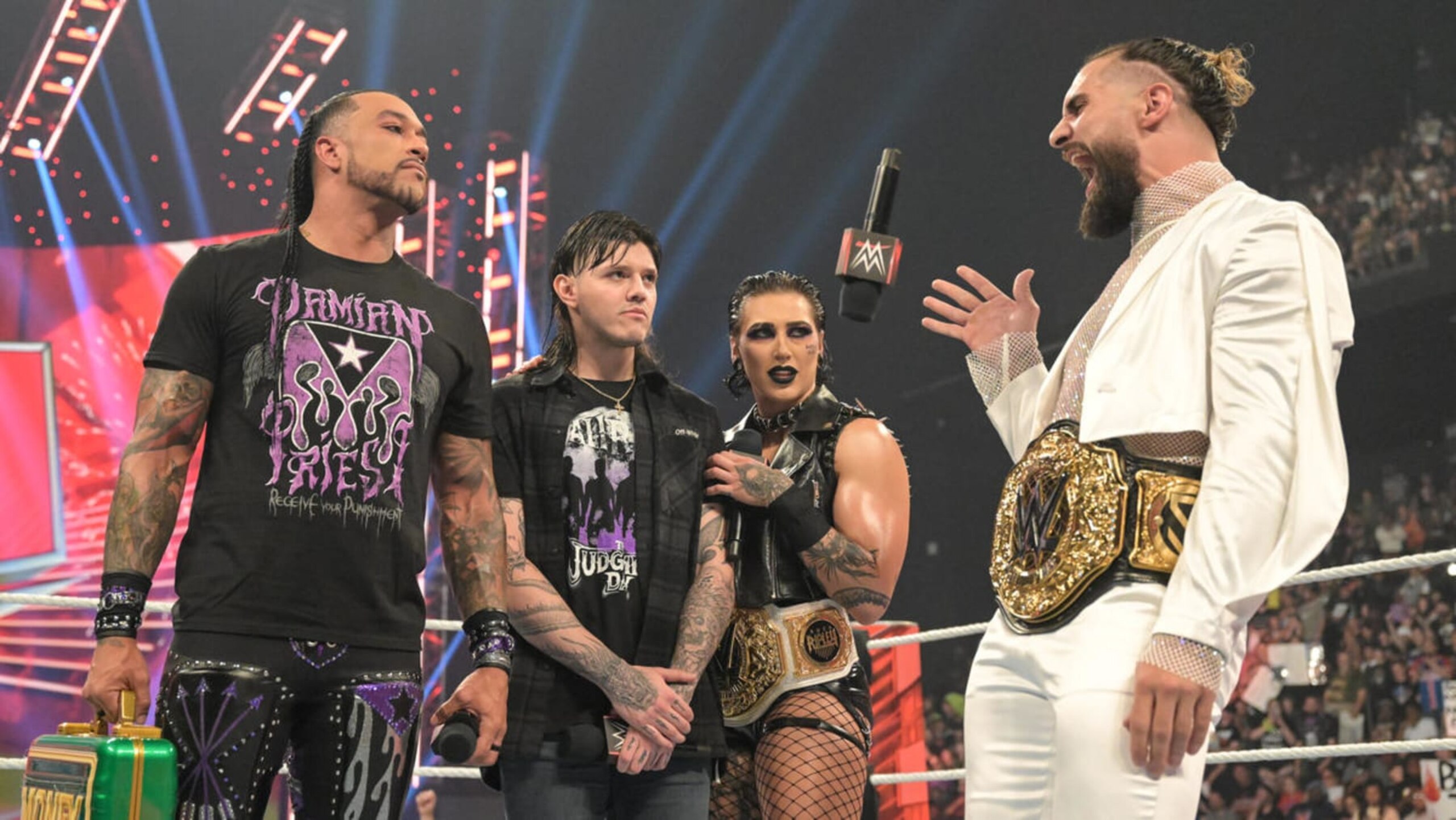 Dominik Mysterio challenged Seth Rollins, setting the stage for a Damian Priest cash-in that almost changed Raw. Dominik Mysterio challenged Seth Rollins, setting the stage for a Damian Priest cash-in that almost changed Raw.