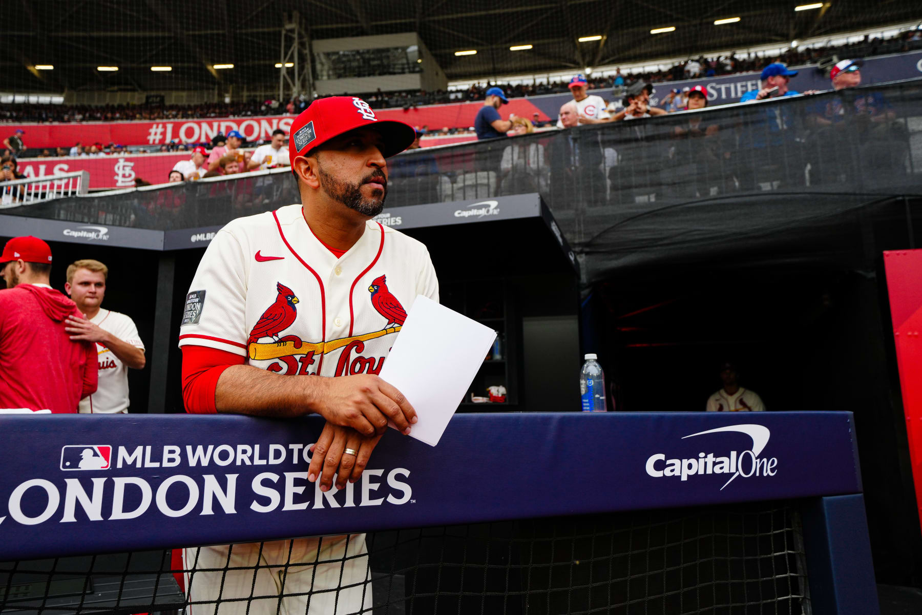 LONDON, ENGLAND - JUNE 24: Manager Oliver Marmol #37 of the St. Louis Cardinals during the 2023 London Series game between the Chicago Cubs and the St. Louis Cardinals at London Stadium on Saturday, June 24, 2023 in London, England. (Photo by Daniel Shirey/MLB Photos via Getty Images)