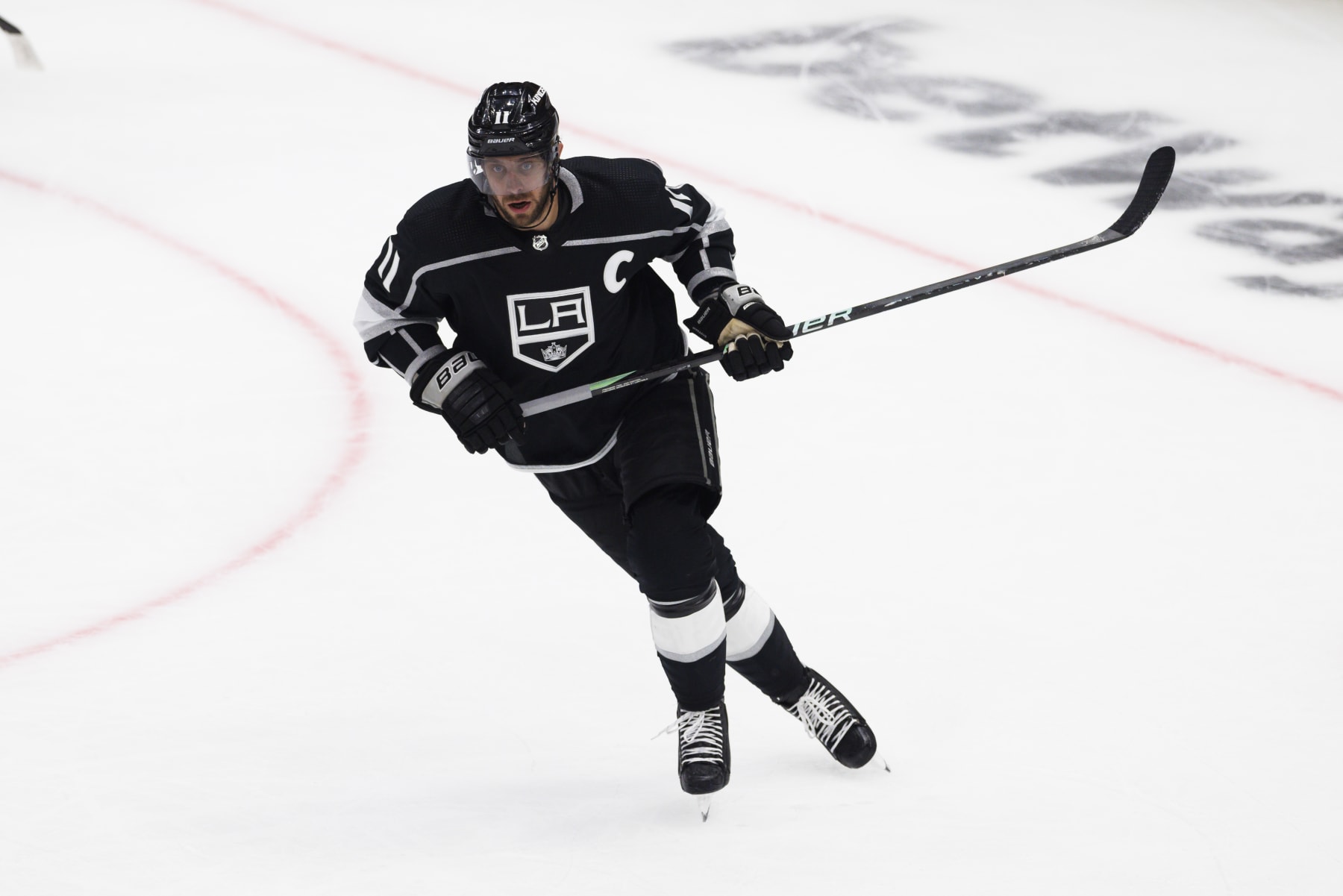 LOS ANGELES, CA - APRIL 23: Los Angeles Kings center Anze Kopitar (11) skates during an NHL First Round Western Conference Playoff game between the Edmonton Oilers and the Los Angeles Kings on April 23, 2023, at the Crypto.com Arena in Los Angeles, CA. (Photo by Ric Tapia/Icon Sportswire via Getty Images)