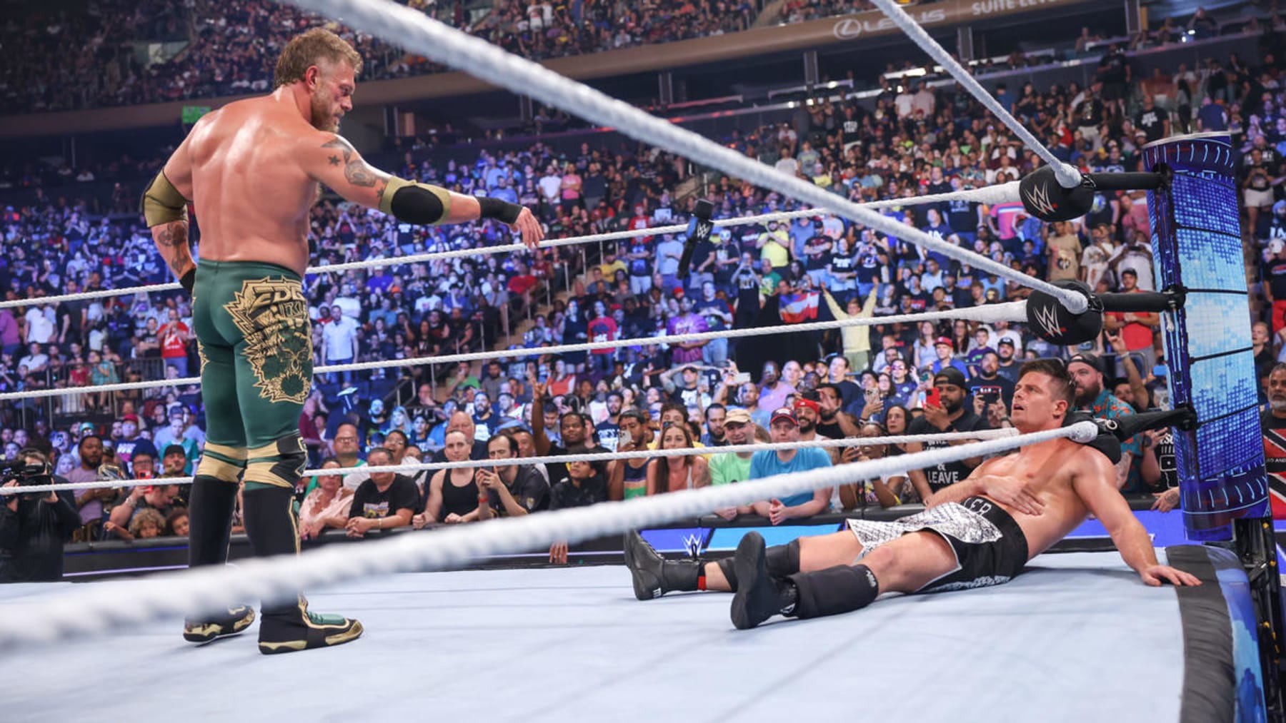 Edge put over newcomer Grayson Waller as a star on the rise on Friday's SmackDown.
