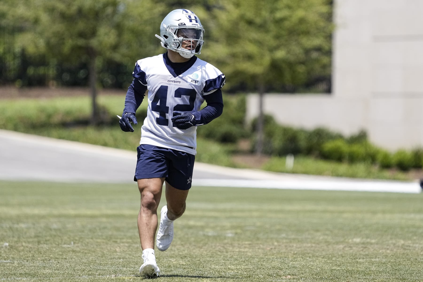 Dallas Cowboys sixth-round draft pick running back Deuce Vaughn participates in the NFL football team's rookie minicamp in Frisco, Texas, Saturday, May 13, 2023. (AP Photo/Sam Hodde)