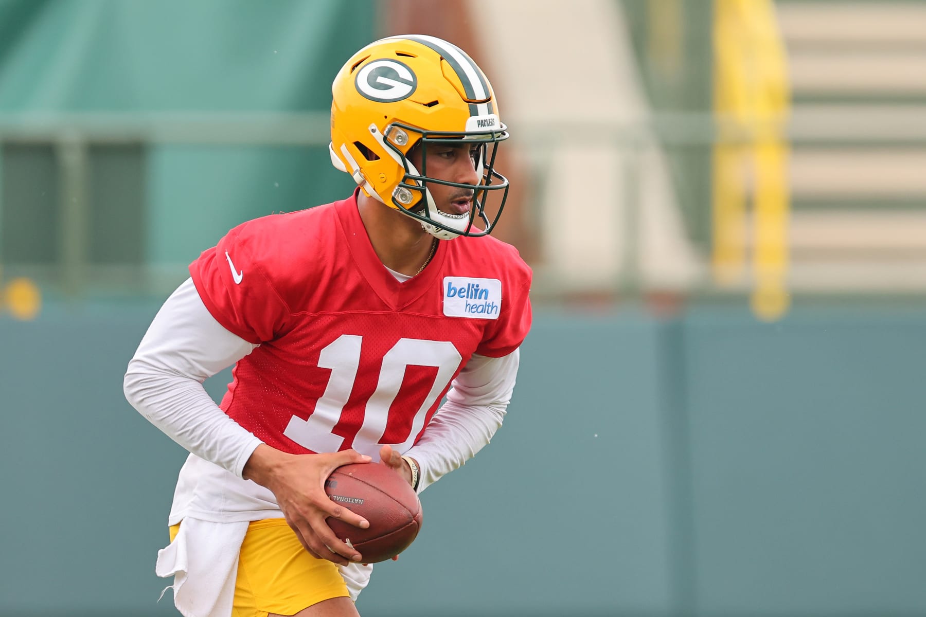 ASHWAUBENON, WISCONSIN - MAY 31: Jordan Love #10 of the Green Bay Packers participates in an OTA practice session at Don Hutson Center on May 31, 2023 in Ashwaubenon, Wisconsin. (Photo by Stacy Revere/Getty Images)