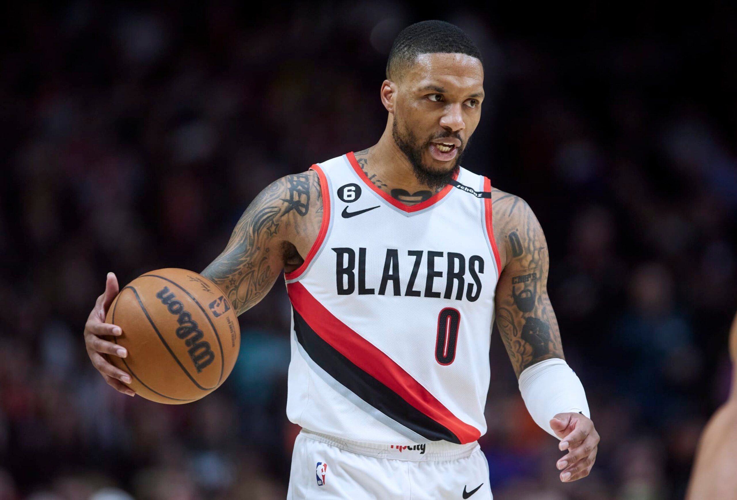ARCHIVO - Damian Lillard de los Trail Blazers de Portland durante un juego ante los Knicks de Nueva York, el martes 14 de marzo de 2023. (AP Foto/Craig Mitchelldyer) ARCHIVO - Damian Lillard de los Trail Blazers de Portland durante un juego ante los Knicks de Nueva York, el martes 14 de marzo de 2023. (AP Foto/Craig Mitchelldyer)