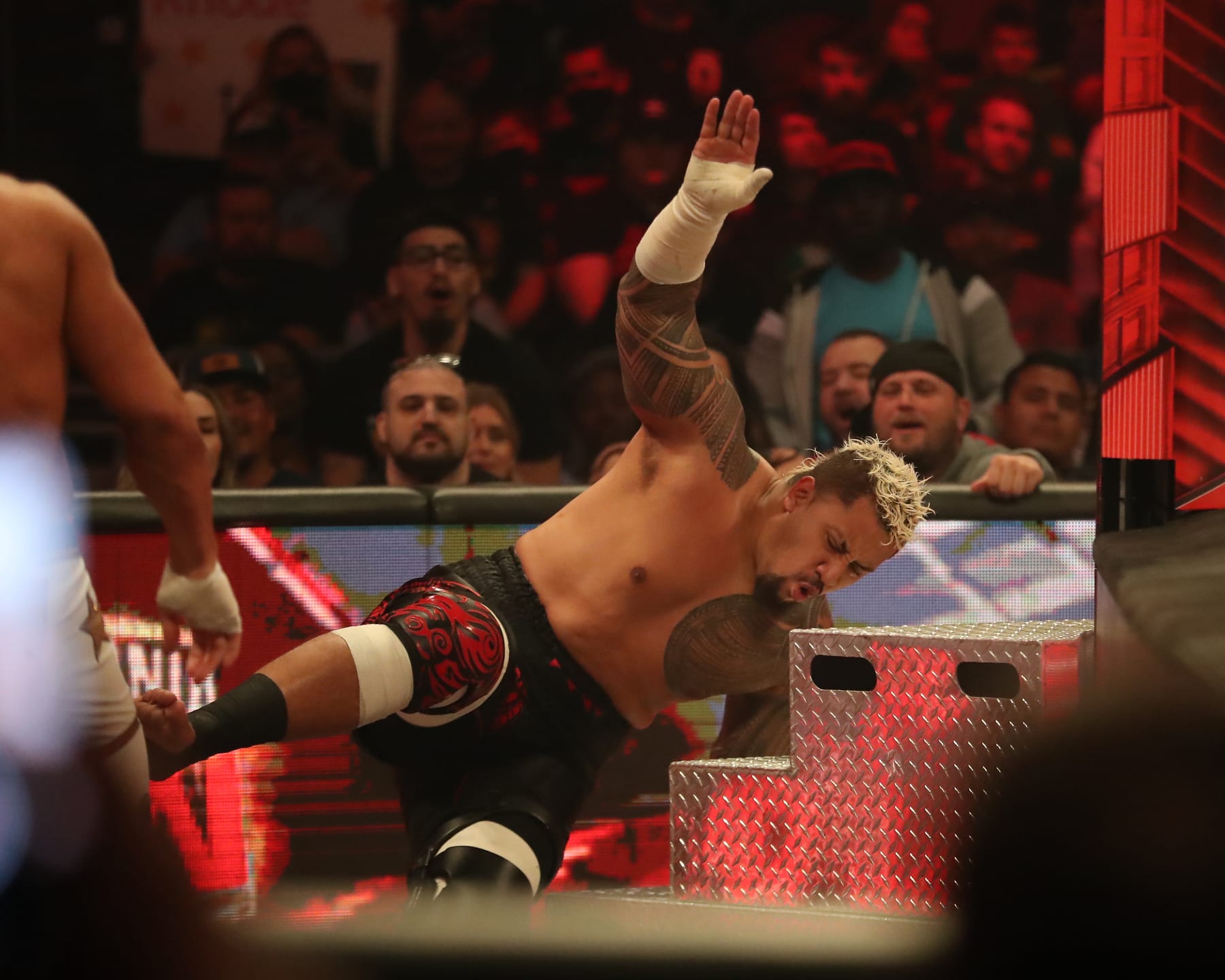 PHOENIX, ARIZONA - MARCH 27: Solo Sikoa performs during WWE WrestleMania RAW at the Footprint Center on March 27, 2023 in Phoenix, Arizona, United States. (Photo by Alejandro Salazar/PX Images/Icon Sportswire via Getty Images)