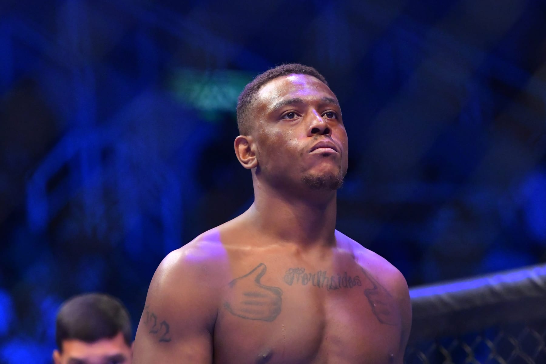 RIO DE JANEIRO, RJ - JANUARY 21: Jamahal Hill prepares to fight Glover Teixeira in their Light Heavyweight fight during the UFC 283 event at Jeunesse Arena on January 21, 2023 in Rio de Janeiro, RJ, Brazil. (Photo by Leandro Bernardes/PxImages/Icon Sportswire via Getty Images)
