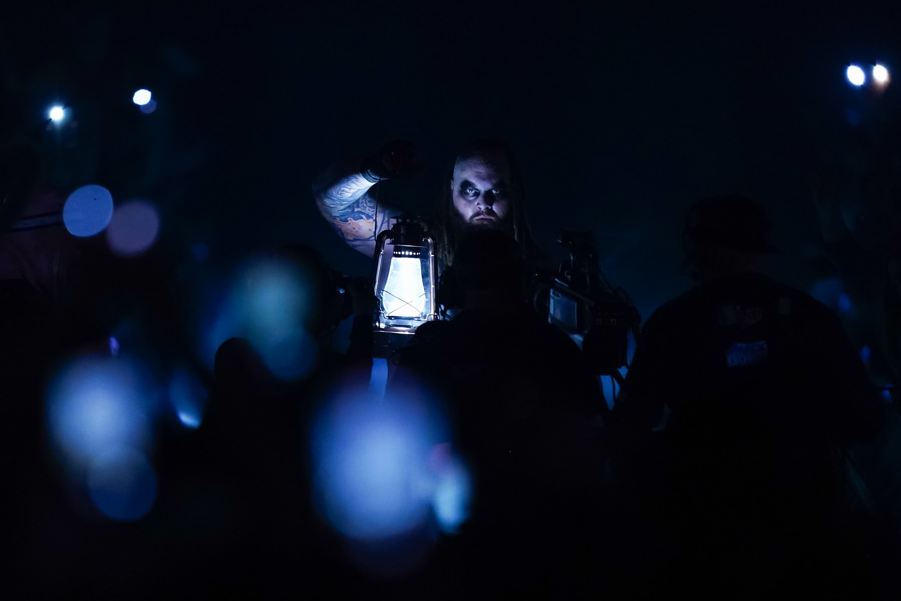 SAN ANTONIO, TEXAS - JANUARY 28: Bray Wyatt enters the arena to fight in the pitch black event during the WWE Royal Rumble event at the Alamodome on January 28, 2023 in San Antonio, Texas. (Photo by Alex Bierens de Haan/Getty Images) SAN ANTONIO, TEXAS - JANUARY 28: Bray Wyatt enters the arena to fight in the pitch black event during the WWE Royal Rumble event at the Alamodome on January 28, 2023 in San Antonio, Texas. (Photo by Alex Bierens de Haan/Getty Images)