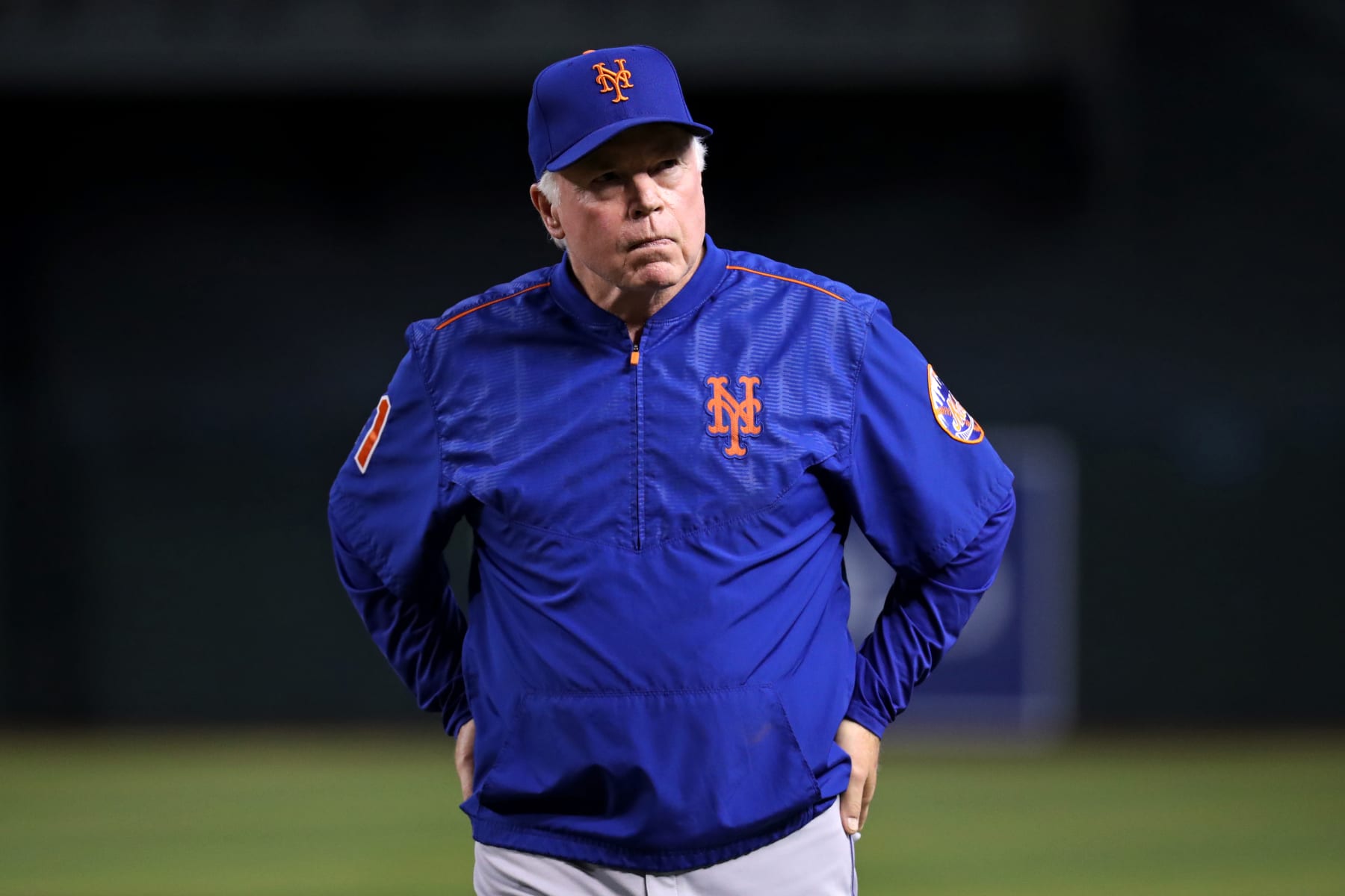PHOENIX, AZ - JULY 06: New York Mets manager Buck Showalter (11) on the field after the benches clear during a baseball game between the New York Mets and the Arizona Diamondbacks on July 6th, 2023, at Chase Field in Phoenix, AZ. (Photo by Zac BonDurant/Icon Sportswire via Getty Images)