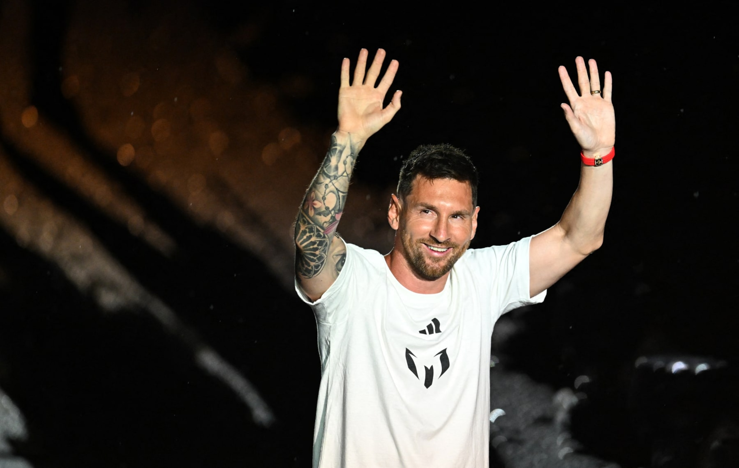 Argentine soccer star Lionel Messi is presented as the newest player for Major League Soccer's Inter Miami CF, at DRV PNK Stadium in Fort Lauderdale, Florida, on July 16, 2023. (Photo by CHANDAN KHANNA / AFP) (Photo by CHANDAN KHANNA/AFP via Getty Images) Argentine soccer star Lionel Messi is presented as the newest player for Major League Soccer's Inter Miami CF, at DRV PNK Stadium in Fort Lauderdale, Florida, on July 16, 2023. (Photo by CHANDAN KHANNA / AFP) (Photo by CHANDAN KHANNA/AFP via Getty Images)