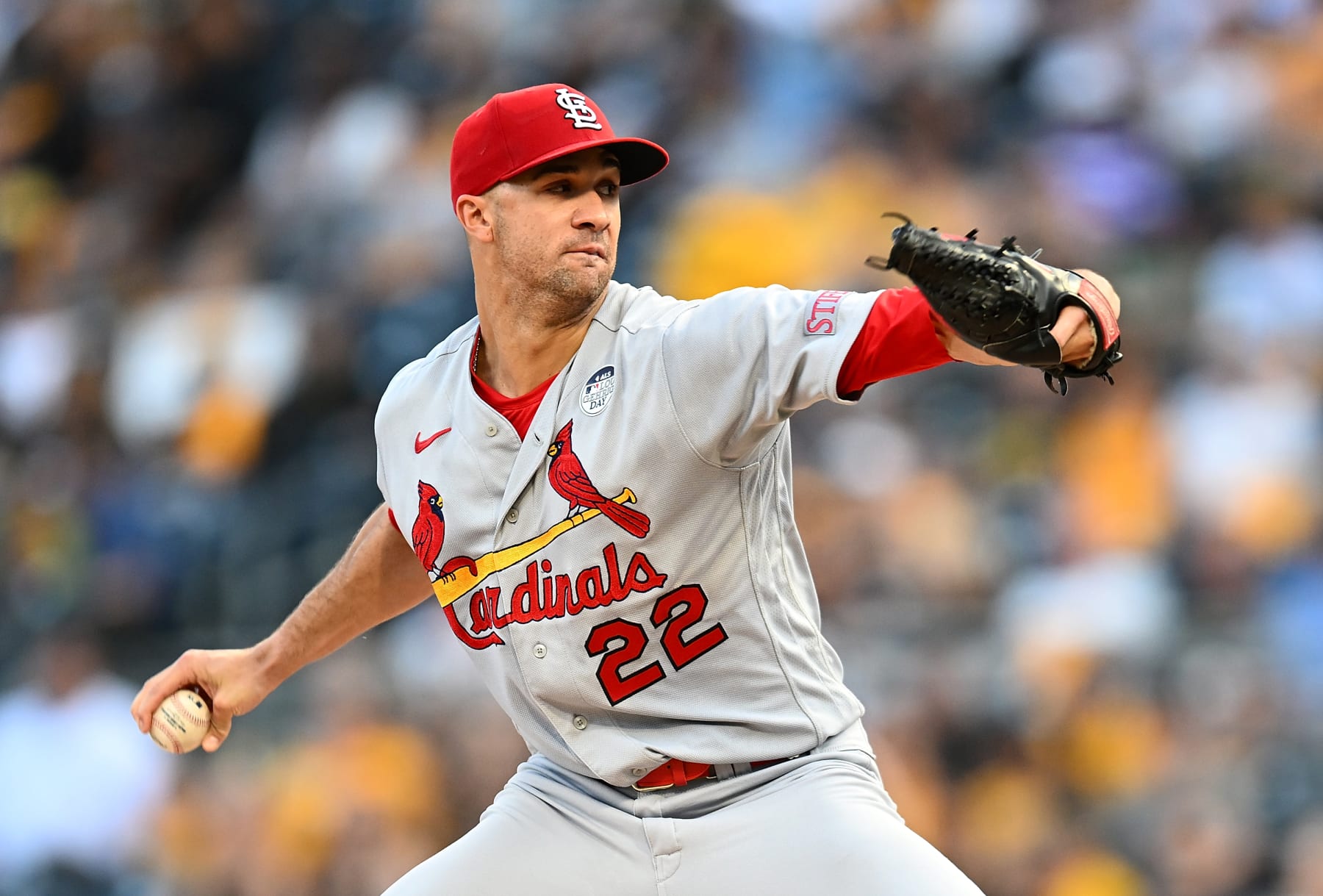 PITTSBURGH, PA - JUNE 2:  Jack Flaherty #22 of the St. Louis Cardinals in action during the game against the Pittsburgh Pirates at PNC Park on June 2, 2023 in Pittsburgh, Pennsylvania. (Photo by Joe Sargent/Getty Images)