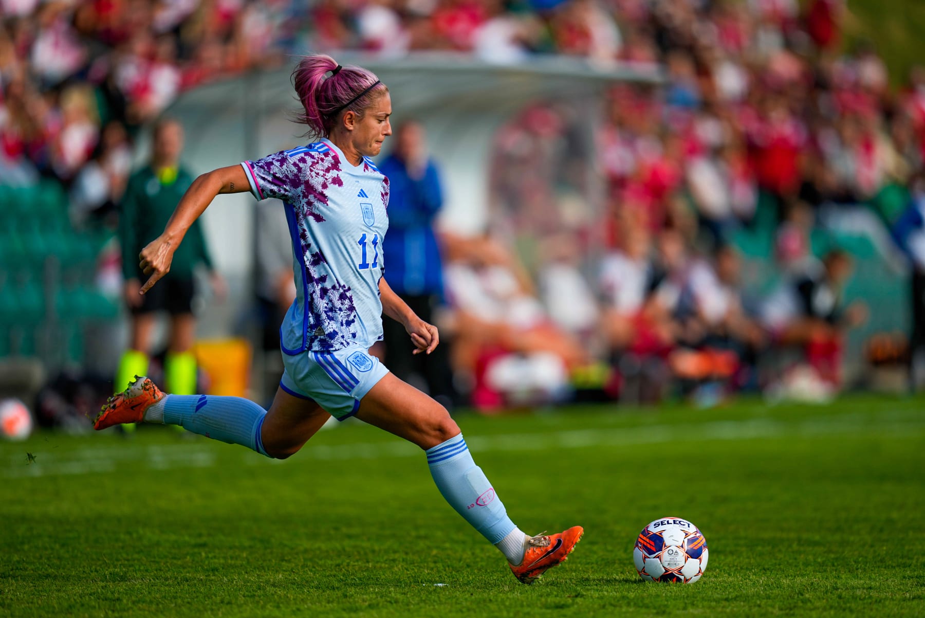 SOBORG, DENMARK - JULY 5: Alexia Putellas of Spain controls the ball during the Women´s International Friendly match between Denmark and Spain on July 5, 2023 in Soborg, Denmark. (Photo by Ulrik Pedersen/DeFodi Images via Getty Images)