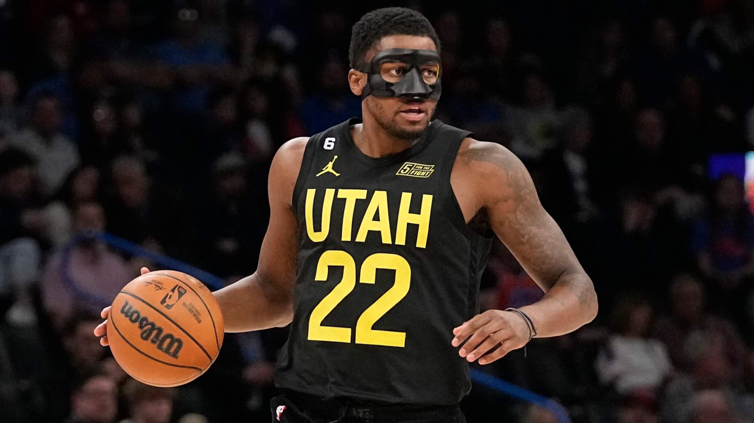 Utah Jazz forward Rudy Gay (22) during an NBA basketball game against the Oklahoma City Thunder, Sunday, March 5, 2023, in Oklahoma City. (AP Photo/Sue Ogrocki)