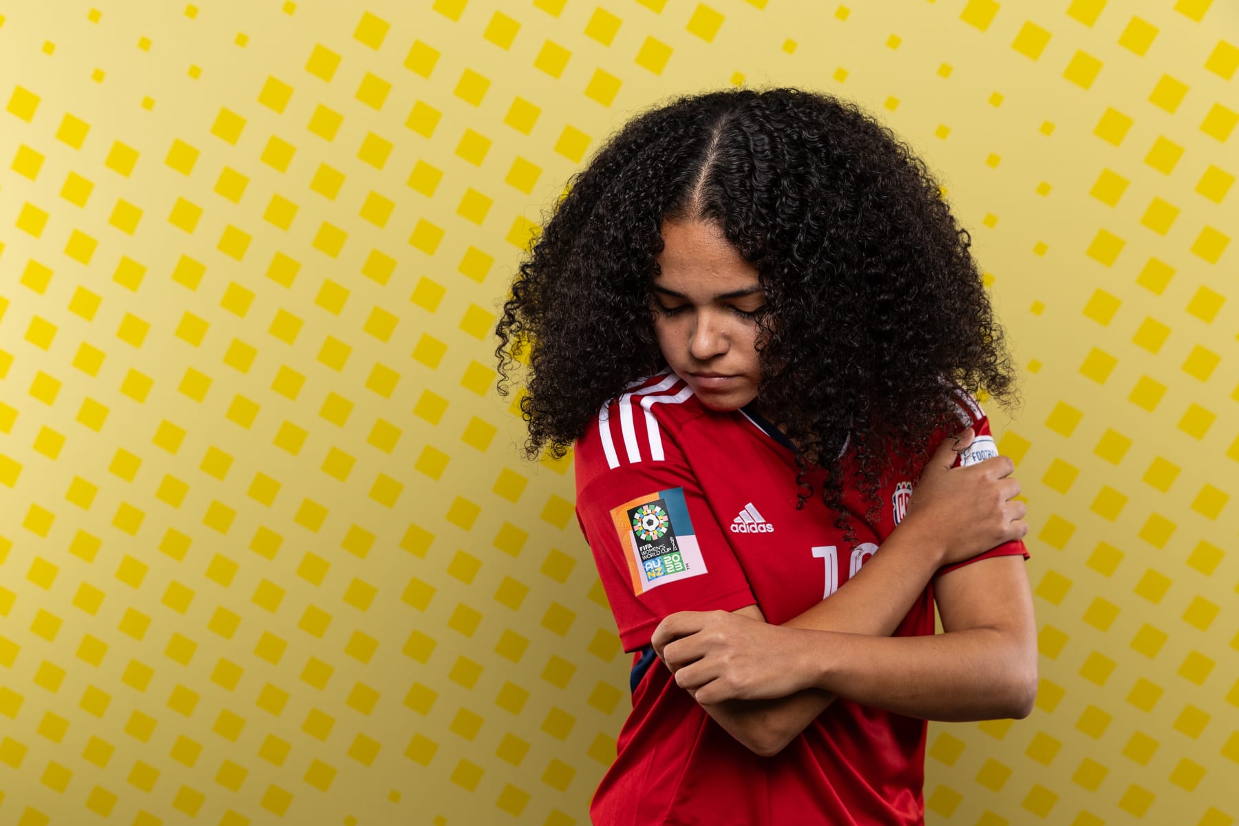 CHRISTCHURCH, NEW ZEALAND - JULY 16: Alexandra Pinell of Costa Rica poses during the official FIFA Women's World Cup Australia & New Zealand 2023 portrait session on July 16, 2023 in Christchurch, New Zealand. (Photo by Greg Bowker - FIFA/FIFA via Getty Images)