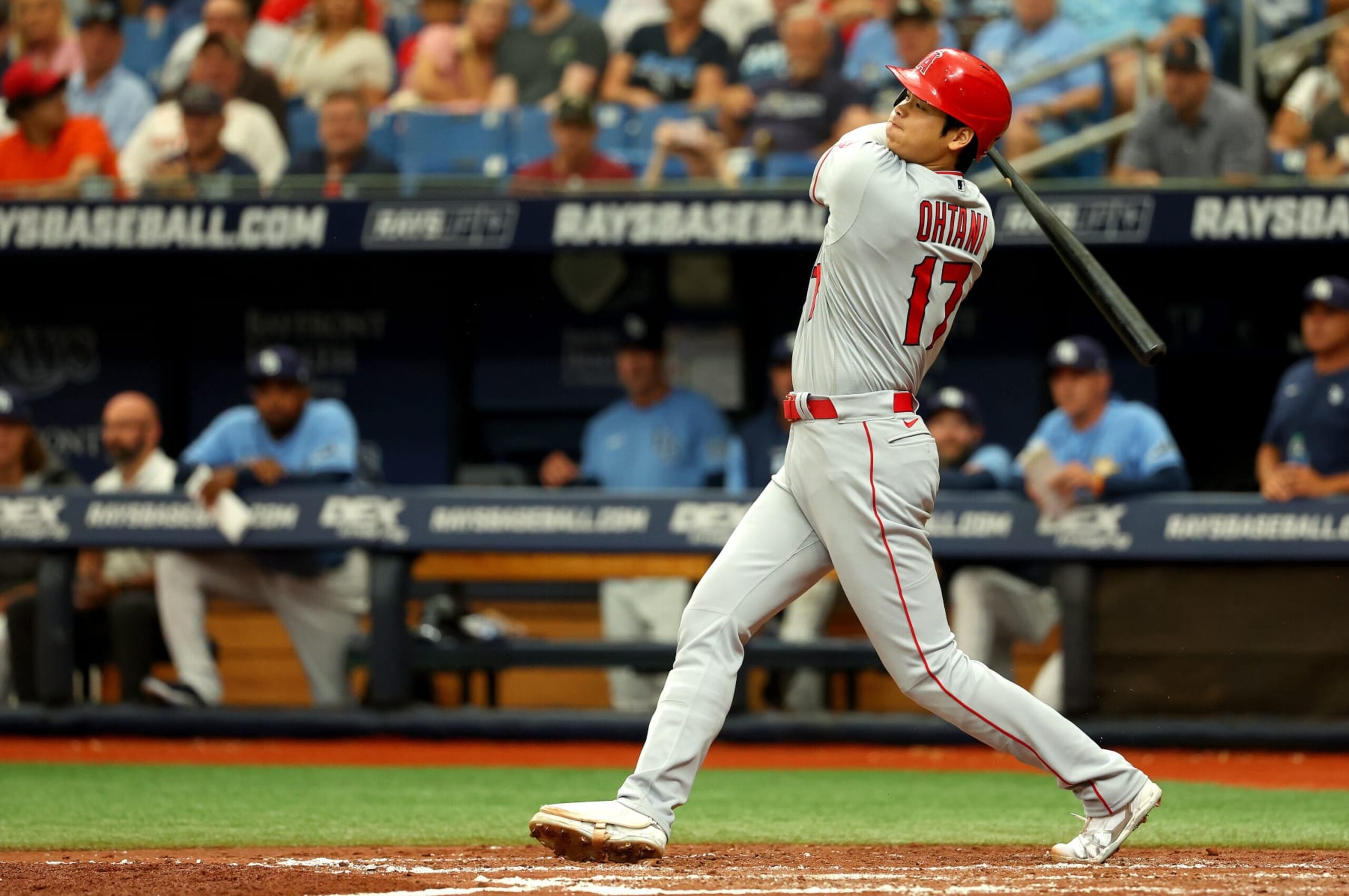 ST PETERSBURG, FLORIDA - AUGUST 25: Shohei Ohtani #17 of the Los Angeles Angels plays during a game against the Tampa Bay Rays at Tropicana Field on August 23, 2022 in St Petersburg, Florida. (Photo by Mike Ehrmann/Getty Images) ST PETERSBURG, FLORIDA - AUGUST 25: Shohei Ohtani #17 of the Los Angeles Angels plays during a game against the Tampa Bay Rays at Tropicana Field on August 23, 2022 in St Petersburg, Florida. (Photo by Mike Ehrmann/Getty Images)