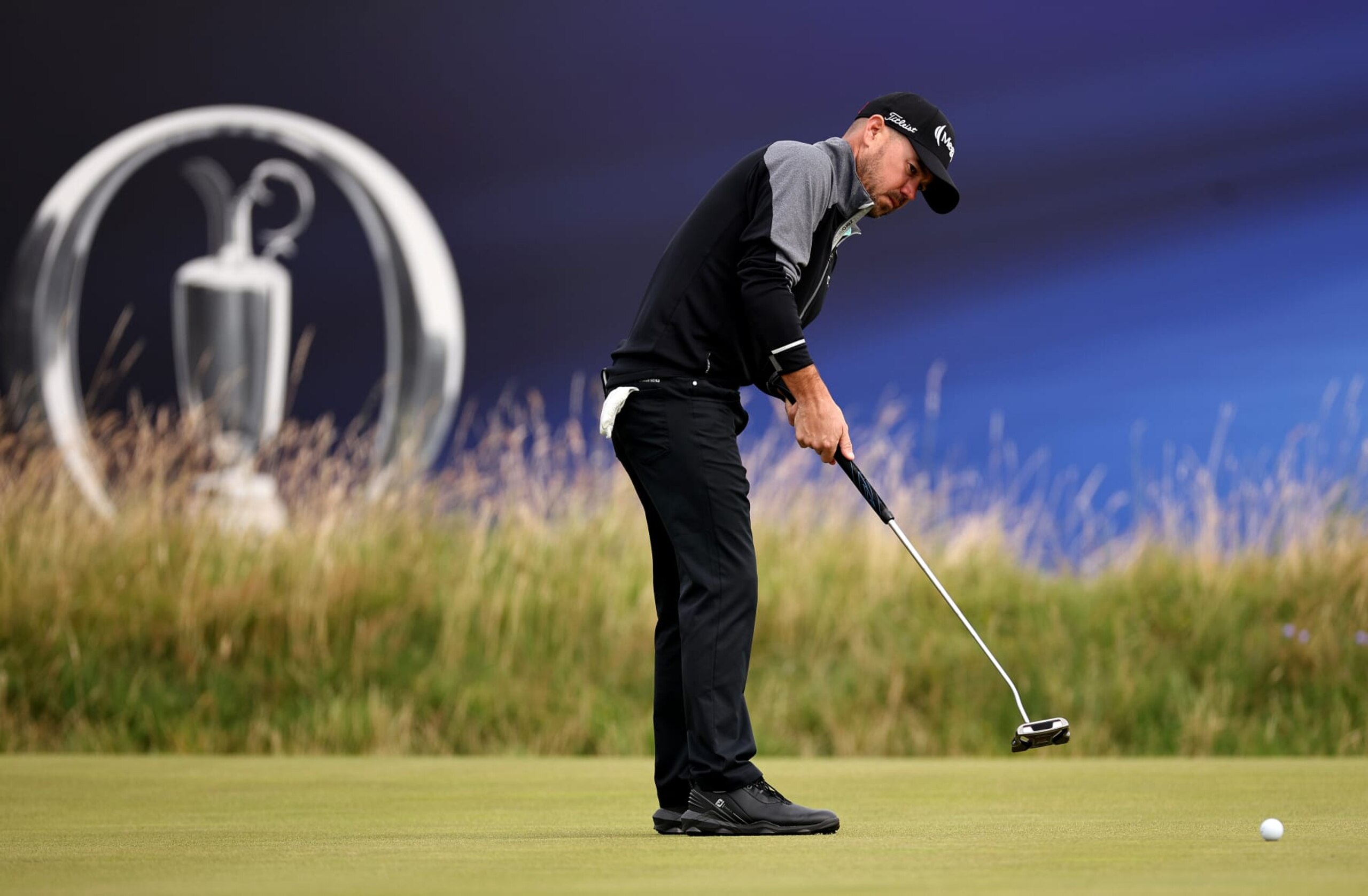 HOYLAKE, ENGLAND - JULY 21: Brian Harman of the United States putts on the 3rd green on Day Two of The 151st Open at Royal Liverpool Golf Club on July 21, 2023 in Hoylake, England. (Photo by Jared C. Tilton/Getty Images)