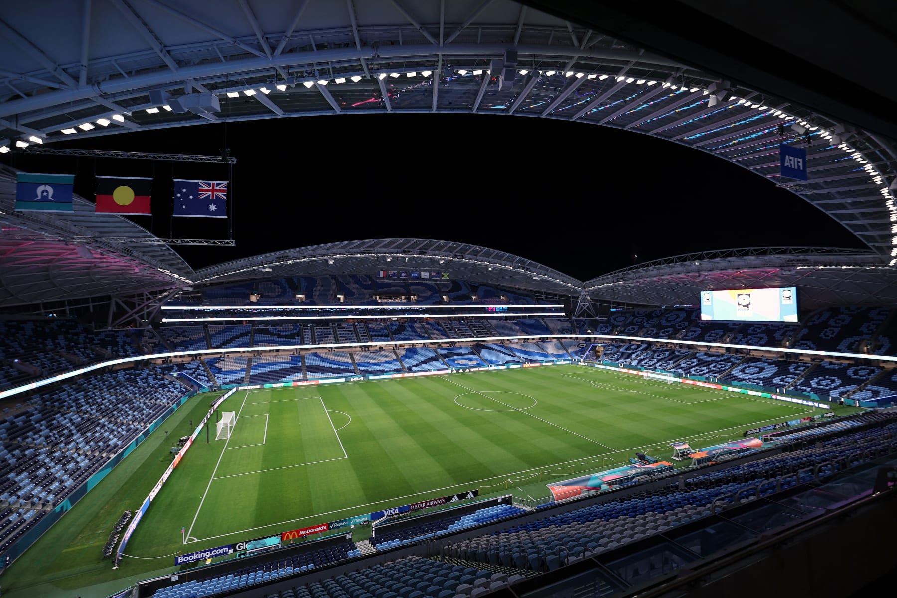 This picture shows a general view of the Jubilee Stadium in Sydney on July 22, 2023, on the eve of the Women's World Cup football match between France and Jamaica. (Photo by FRANCK FIFE / AFP) (Photo by FRANCK FIFE/AFP via Getty Images)