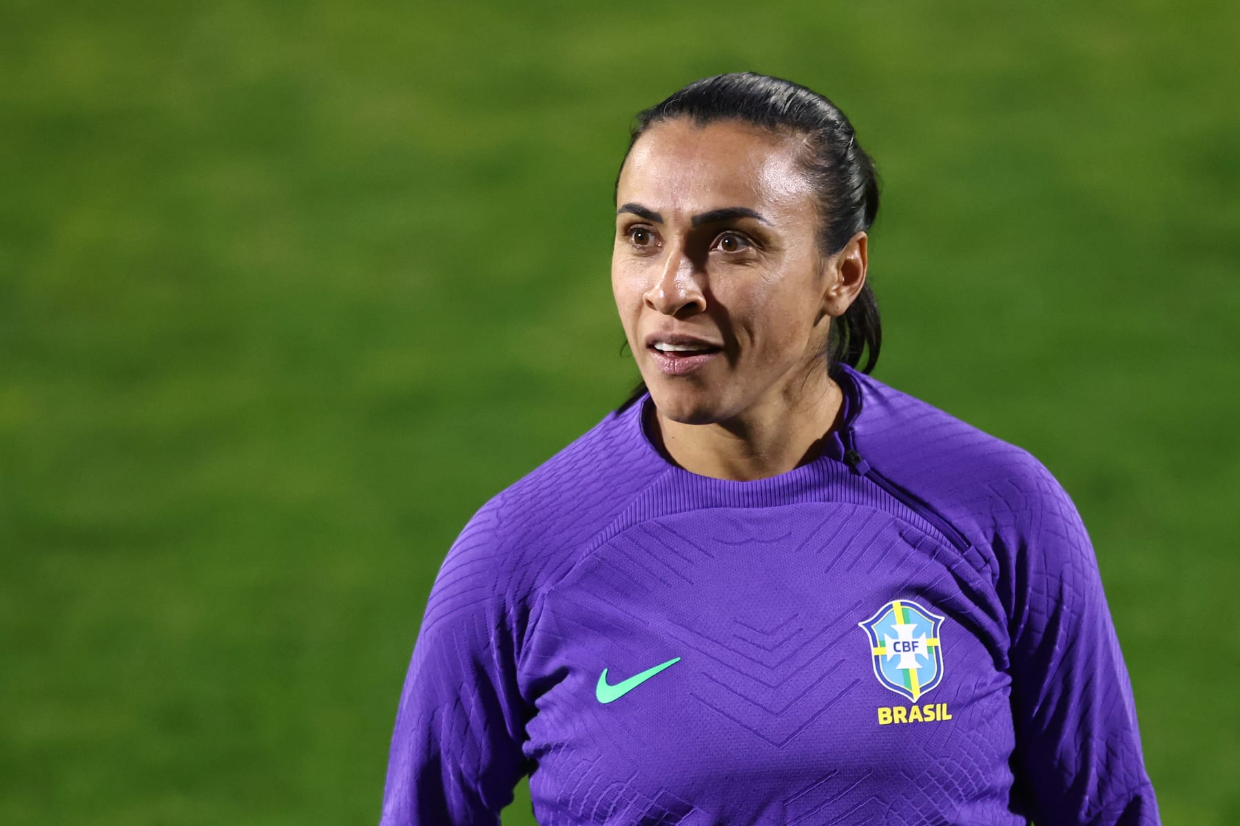 ADELAIDE, AUSTRALIA - JULY 23: Marta of Brazil looks on during a Brazil open training session at SA Football Center on July 23, 2023 in Adelaide / Tarntanya, Australia. (Photo by Chris Hyde - FIFA/FIFA via Getty Images) ADELAIDE, AUSTRALIA - JULY 23: Marta of Brazil looks on during a Brazil open training session at SA Football Center on July 23, 2023 in Adelaide / Tarntanya, Australia. (Photo by Chris Hyde - FIFA/FIFA via Getty Images)