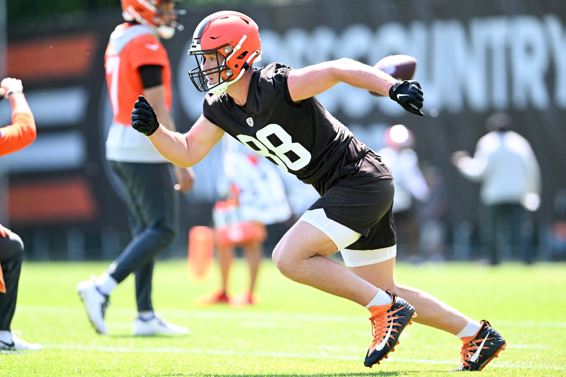 BEREA, OHIO - MAY 31: Harrison Bryant #88 of the Cleveland Browns runs a drill during the Cleveland Browns OTAs at CrossCountry Mortgage Campus on May 31, 2023 in Berea, Ohio. (Photo by Nick Cammett/Diamond Images via Getty Images)