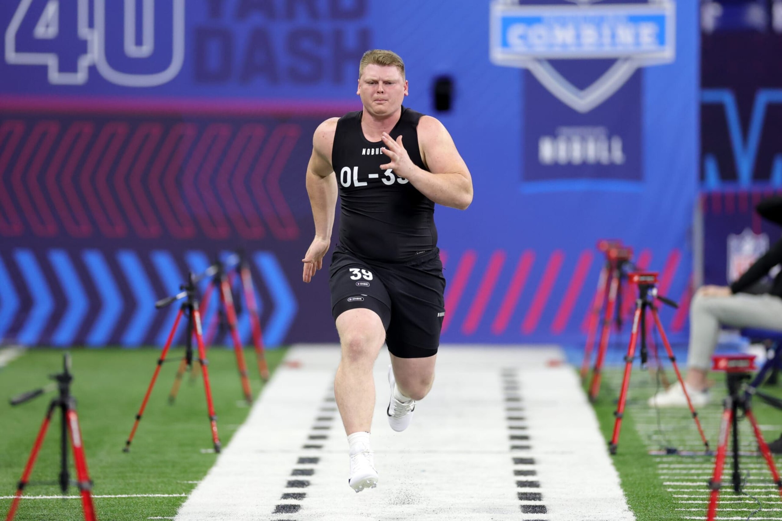 INDIANAPOLIS, INDIANA - MARCH 05: John Michael Schmitz Jr. of Minnesota participates in the 40-yard dash during the NFL Combine at Lucas Oil Stadium on March 05, 2023 in Indianapolis, Indiana. (Photo by Stacy Revere/Getty Images) INDIANAPOLIS, INDIANA - MARCH 05: John Michael Schmitz Jr. of Minnesota participates in the 40-yard dash during the NFL Combine at Lucas Oil Stadium on March 05, 2023 in Indianapolis, Indiana. (Photo by Stacy Revere/Getty Images)
