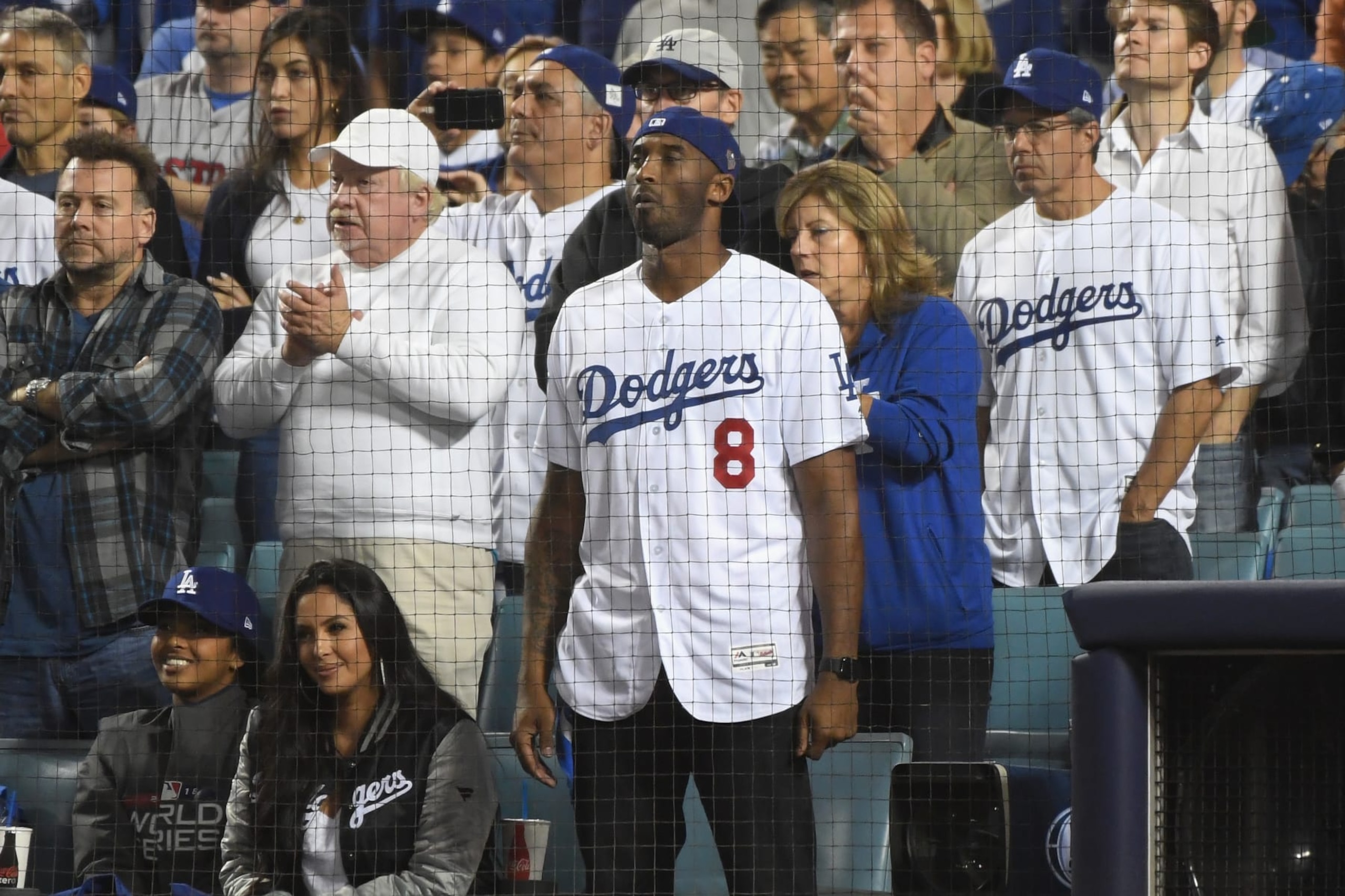 LOS ANGELES, CA - OCTOBER 27:  Former NBA and Los Angeles Lakers player Kobe Bryant watches the eighth inning of Game Four of the 2018 World Series between the Boston Red Sox and the Los Angeles Dodgers at Dodger Stadium on October 27, 2018 in Los Angeles, California.  (Photo by Harry How/Getty Images)