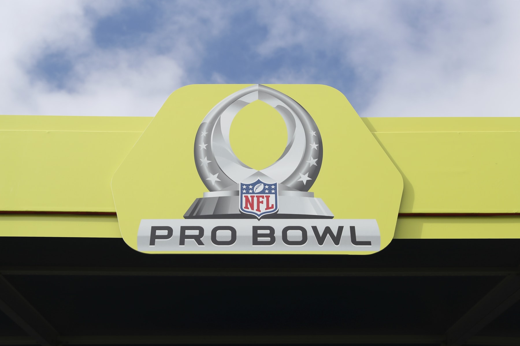 A general view of the NFL Pro Bowl logo is seen during Pro Bowl NFL football practice, Wednesday, Jan. 22, 2020, in Kissimmee, Fla. (AP Photo/Steve Luciano)