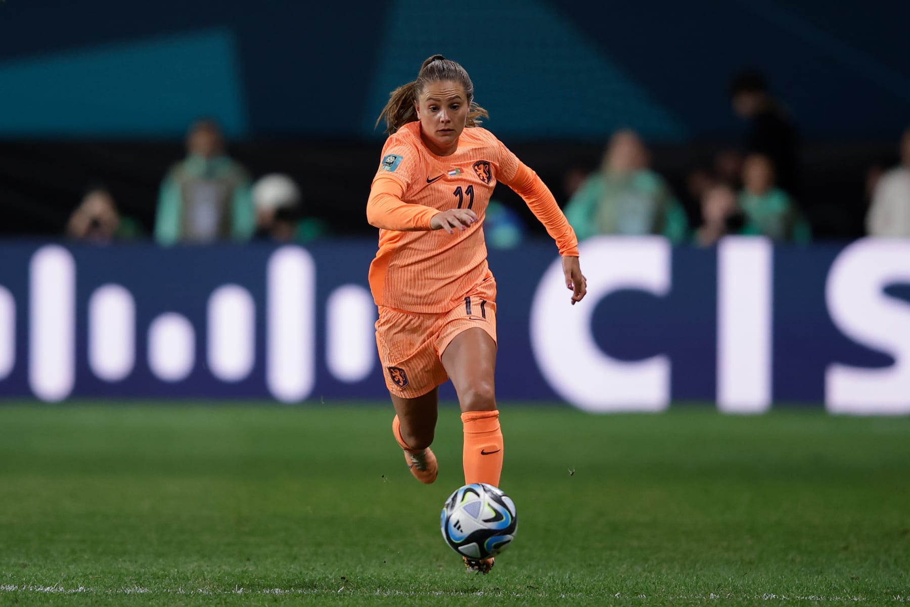 DUNEDIN, NEW ZEALAND - JULY 23: Lieke Martens of Holland Women during the World Cup Women match between Holland Women v Portugal Women at the Dunedin Stadium on July 23, 2023 in Dunedin New Zealand (Photo by Rico Brouwer/Soccrates/Getty Images) DUNEDIN, NEW ZEALAND - JULY 23: Lieke Martens of Holland Women during the World Cup Women match between Holland Women v Portugal Women at the Dunedin Stadium on July 23, 2023 in Dunedin New Zealand (Photo by Rico Brouwer/Soccrates/Getty Images)