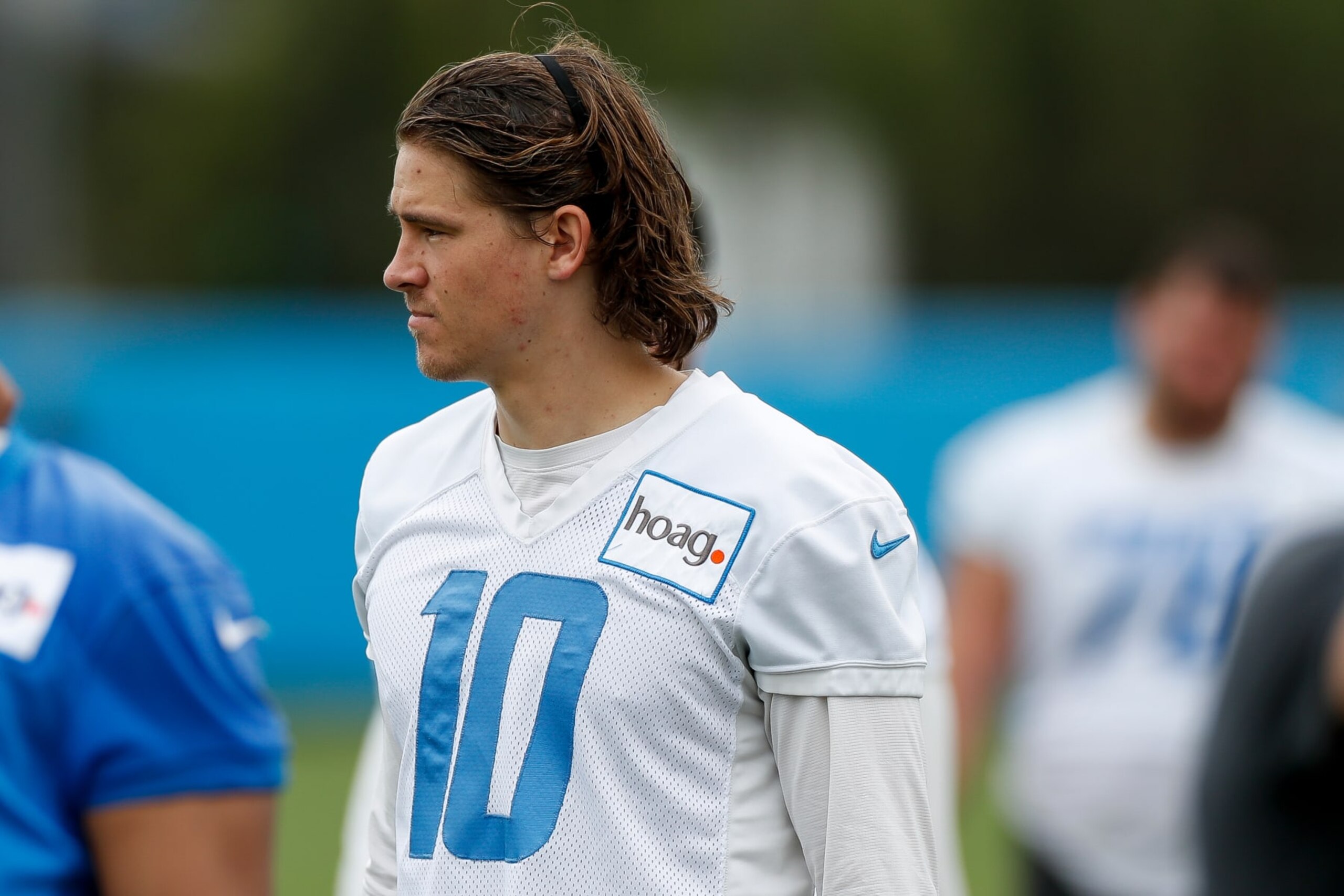 COSTA MESA, CA - MAY 22: Los Angeles Chargers quarterback Justin Herbert (10) takes part in the team's OTA practice on May 22, 2023, at the Hoag Performance Center in Costa Mesa, CA. (Photo by Brandon Sloter/Icon Sportswire via Getty Images)