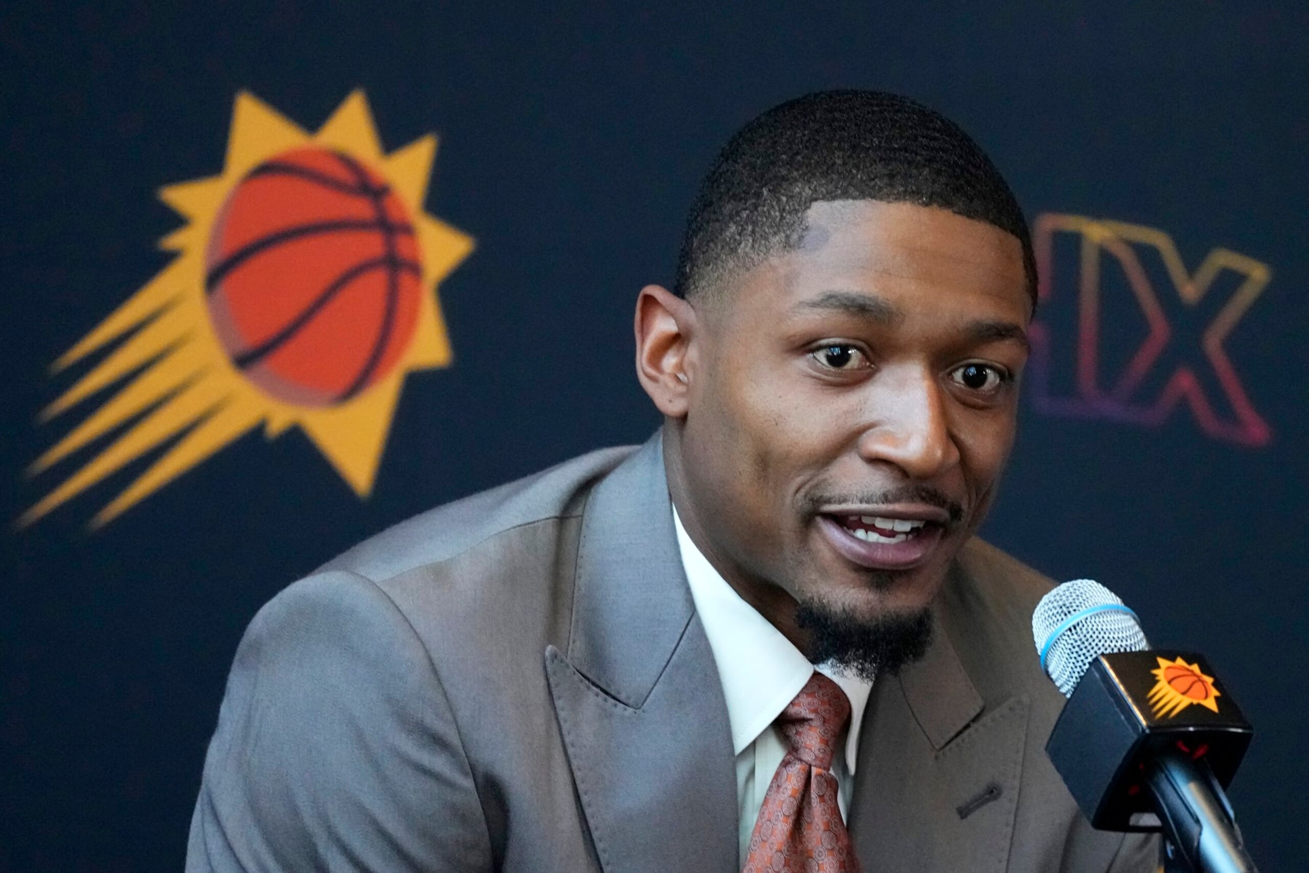 New Phoenix Suns guard Bradley Beal answers a question during an NBA basketball news conference Thursday, June 29, 2023, in Phoenix. (AP Photo/Ross D. Franklin) New Phoenix Suns guard Bradley Beal answers a question during an NBA basketball news conference Thursday, June 29, 2023, in Phoenix. (AP Photo/Ross D. Franklin)