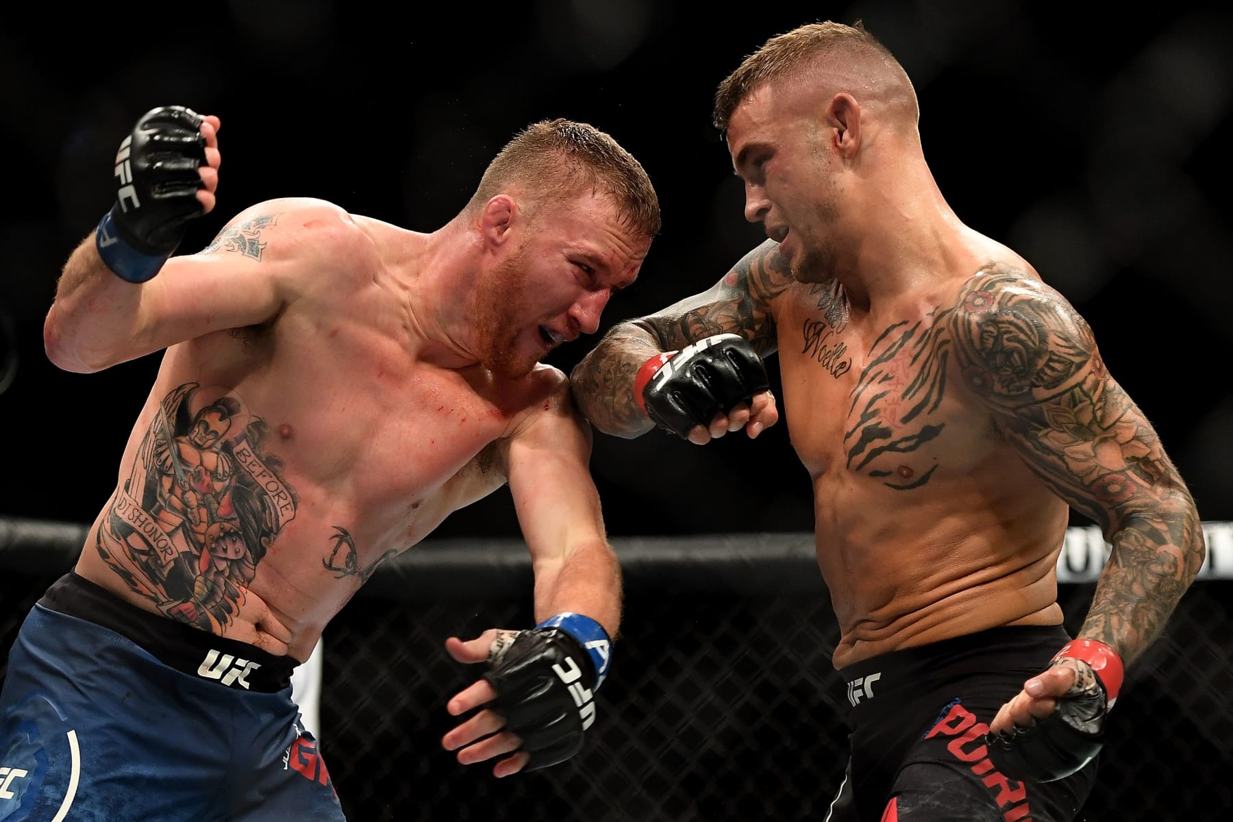 Justin Gaethje (left) and Dustin Poirier.