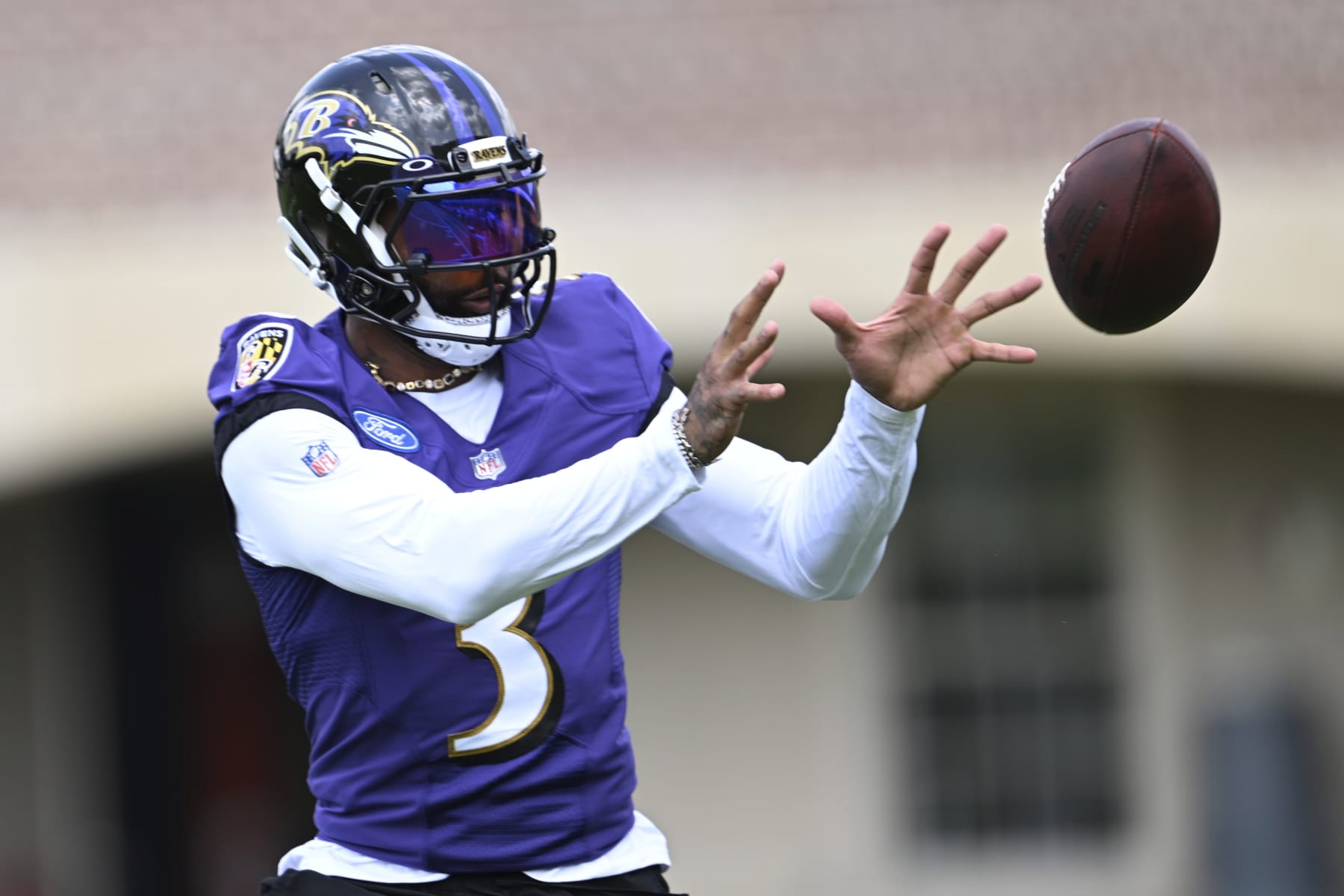 Baltimore Ravens wide receiver Odell Beckham Jr. works out during NFL football training camp practice Wednesday, July 26, 2023, in Owings Mills, Md. (AP Photo/Gail Burton) Baltimore Ravens wide receiver Odell Beckham Jr. works out during NFL football training camp practice Wednesday, July 26, 2023, in Owings Mills, Md. (AP Photo/Gail Burton)