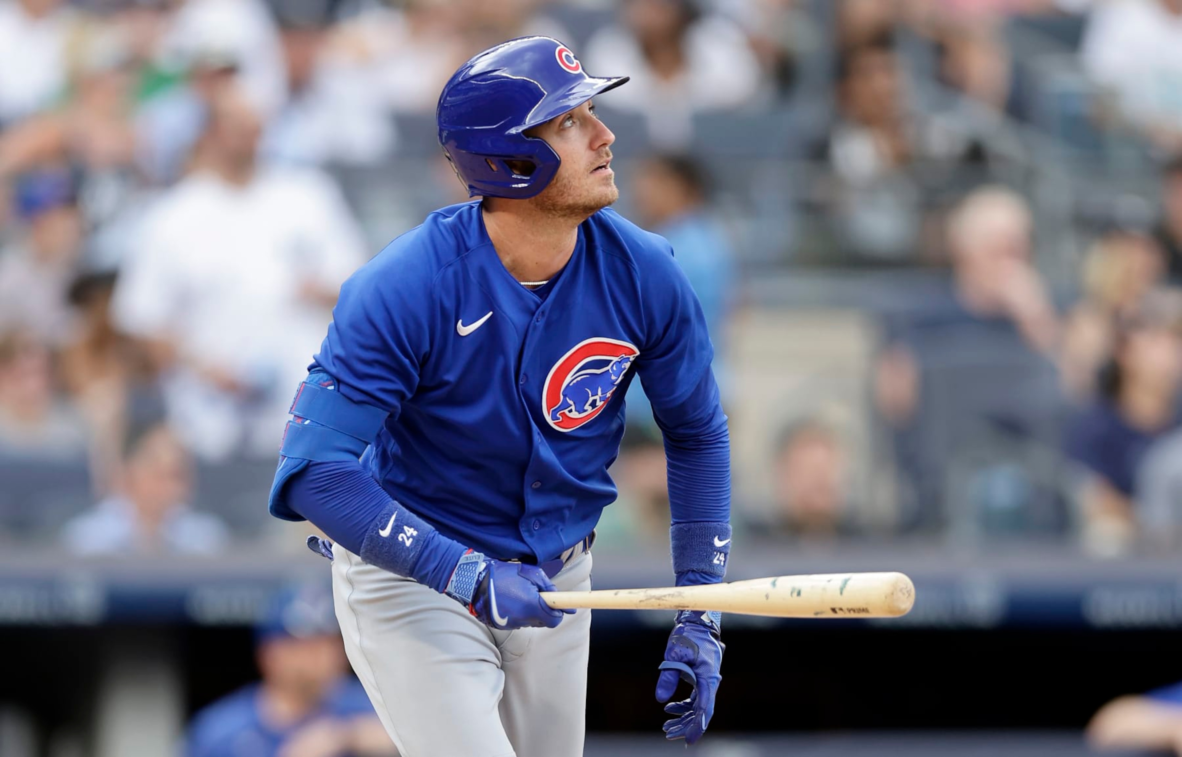 NEW YORK, NEW YORK - JULY 09: Cody Bellinger #24 of the Chicago Cubs in action against the New York Yankees at Yankee Stadium on July 9, 2023 in Bronx borough of New York City. The Cubs defeated the Yankees 7-4. (Photo by Jim McIsaac/Getty Images) NEW YORK, NEW YORK - JULY 09: Cody Bellinger #24 of the Chicago Cubs in action against the New York Yankees at Yankee Stadium on July 9, 2023 in Bronx borough of New York City. The Cubs defeated the Yankees 7-4. (Photo by Jim McIsaac/Getty Images)
