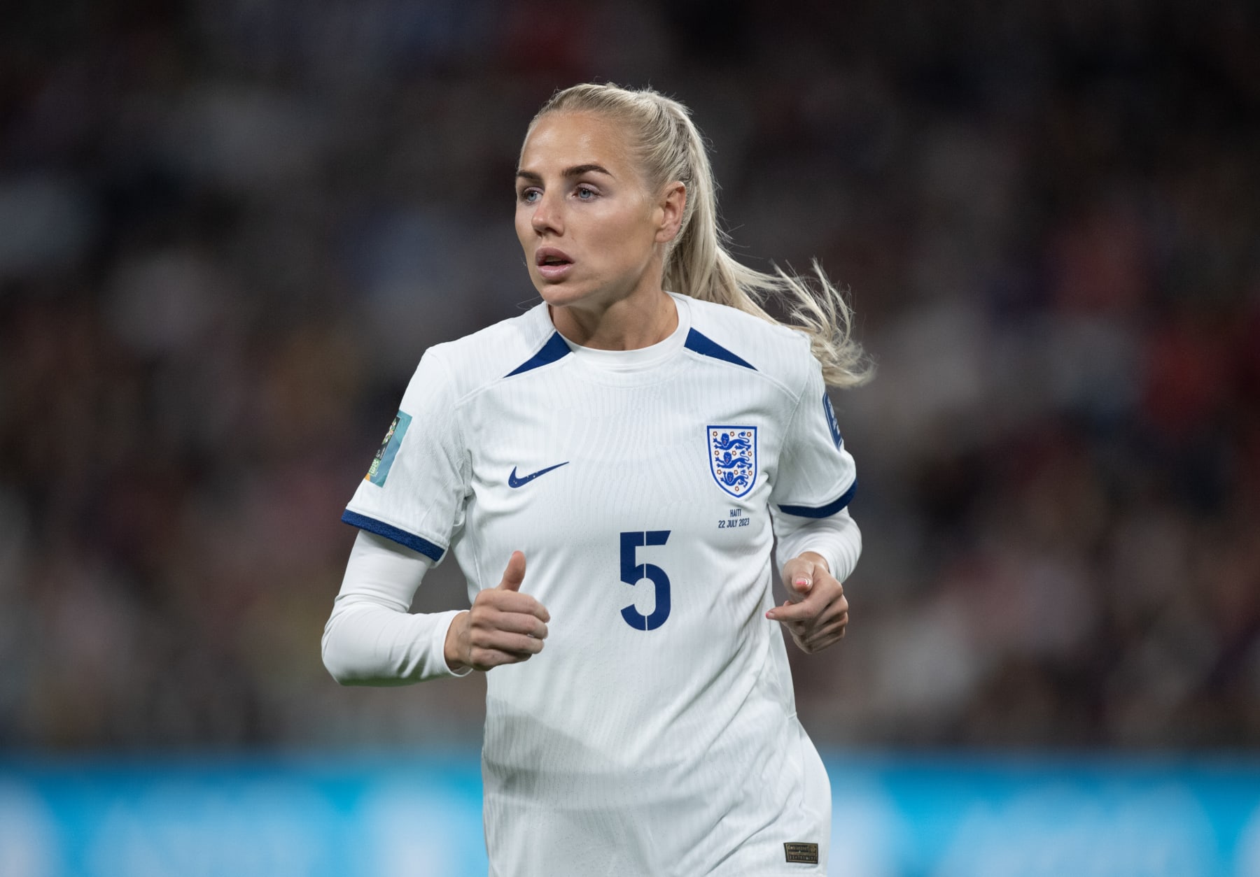 BRISBANE, AUSTRALIA - JULY 22: Alex Greenwood of England in action during the FIFA Women's World Cup Australia & New Zealand 2023 Group D match between England and Haiti at Brisbane Stadium on July 22, 2023 in Brisbane, Australia. (Photo by Joe Prior/Visionhaus via Getty Images)
