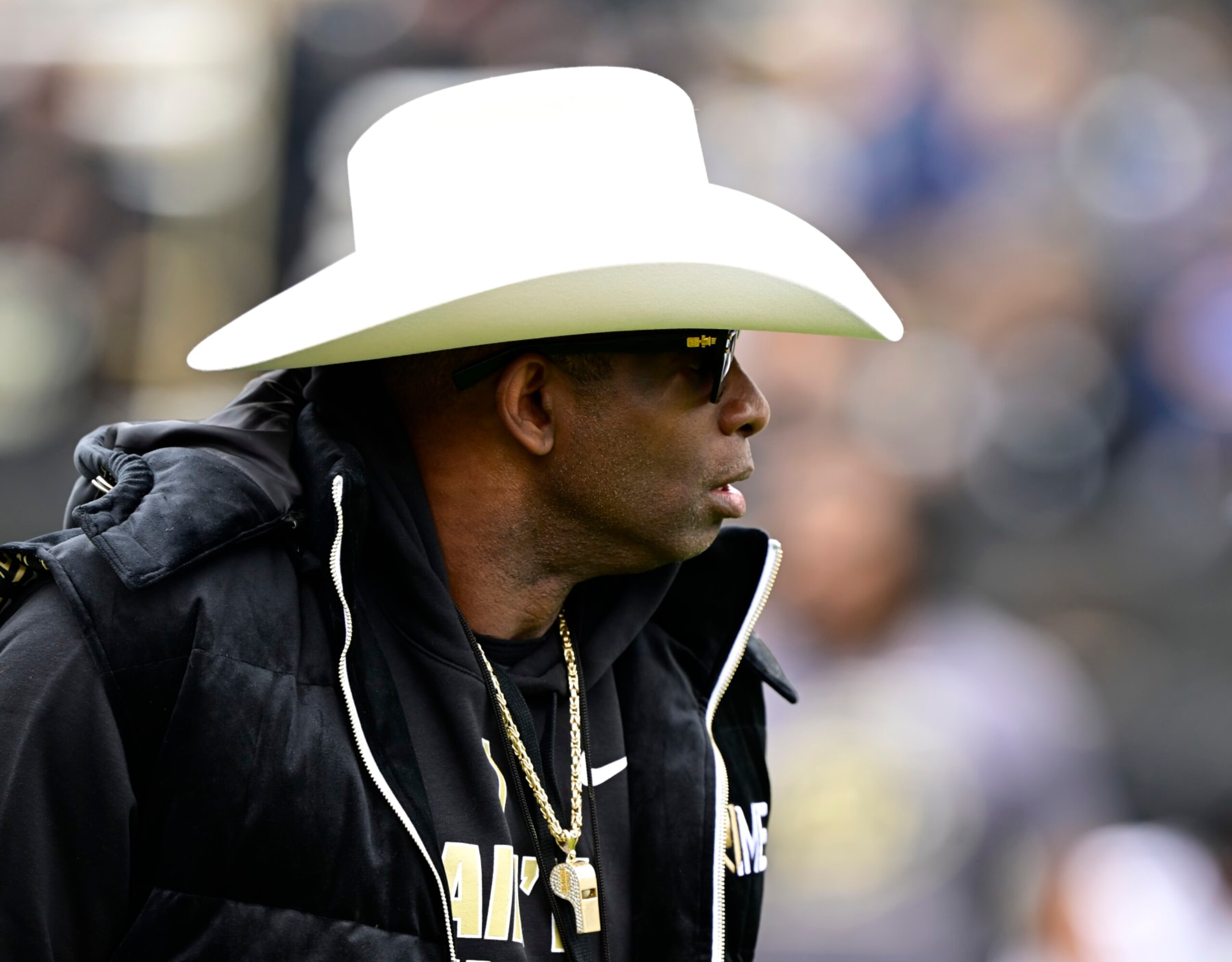 BOULDER, CO - APRIL 22: University of Colorado Buffaloes head coach Deion Sanders before the Black and Gold game at Folsom Field April 22, 2023. (Photo by Andy Cross/MediaNews Group/The Denver Post via Getty Images)
