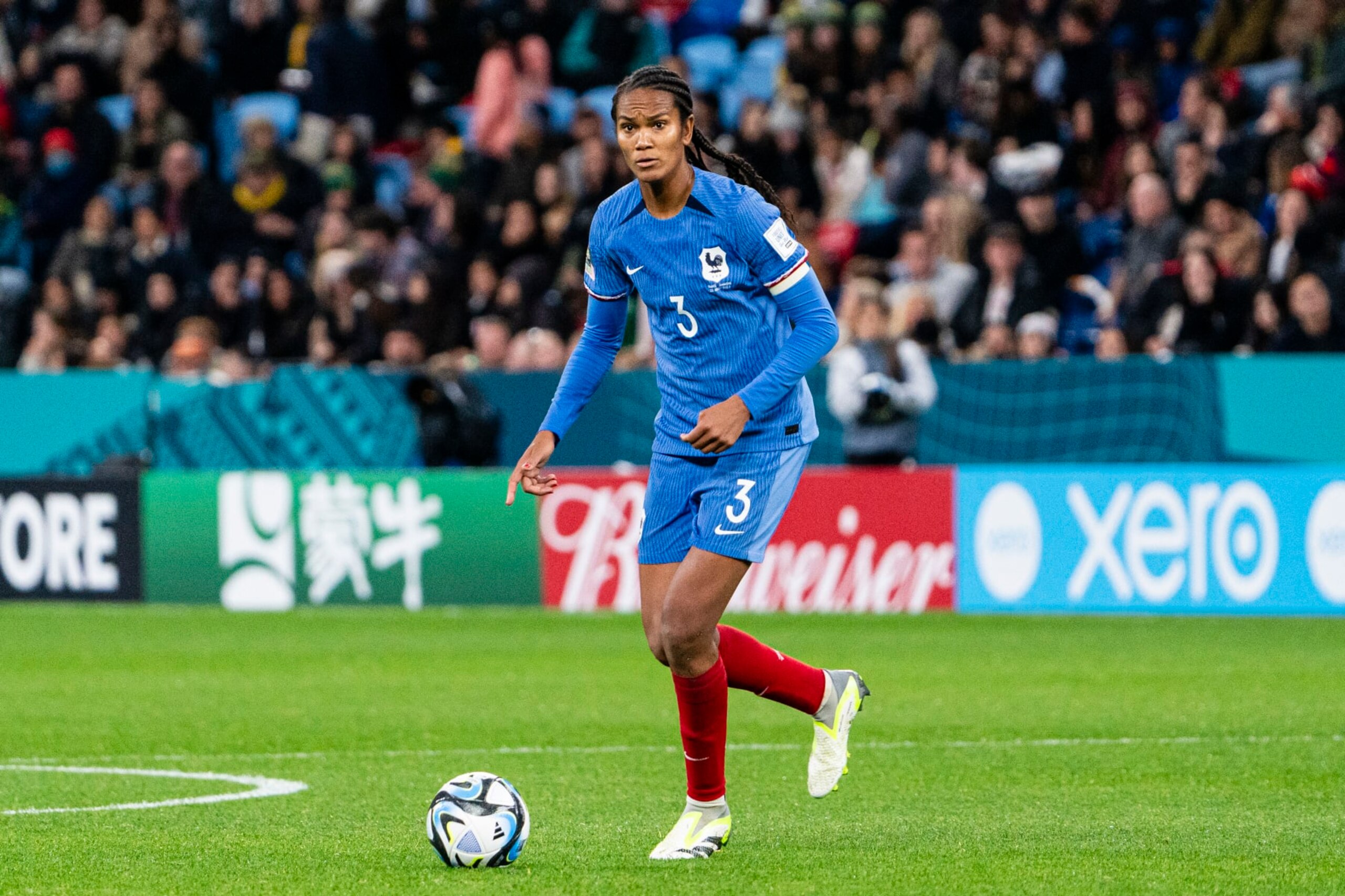 SYDNEY, AUSTRALIA - JULY 23: Wendie Renard of France controls the ball during the FIFA Women's World Cup Australia & New Zealand 2023 Group F match between France and Jamaica at Sydney Football Stadium on July 23, 2023 in Sydney, Australia. (Photo by Noemi Llamas/Eurasia Sport Images/Getty Images)