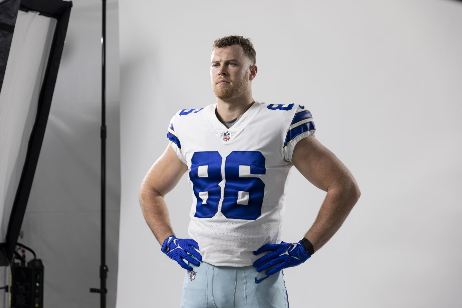 LOS ANGELES, CALIFORNIA - MAY 20: Luke Schoonmaker #86 of the Dallas Cowboys poses for a portrait during the NFLPA Rookie Premiere on May 20, 2023 in Los Angeles, California. (Photo by Michael Owens/Getty Images) LOS ANGELES, CALIFORNIA - MAY 20: Luke Schoonmaker #86 of the Dallas Cowboys poses for a portrait during the NFLPA Rookie Premiere on May 20, 2023 in Los Angeles, California. (Photo by Michael Owens/Getty Images)
