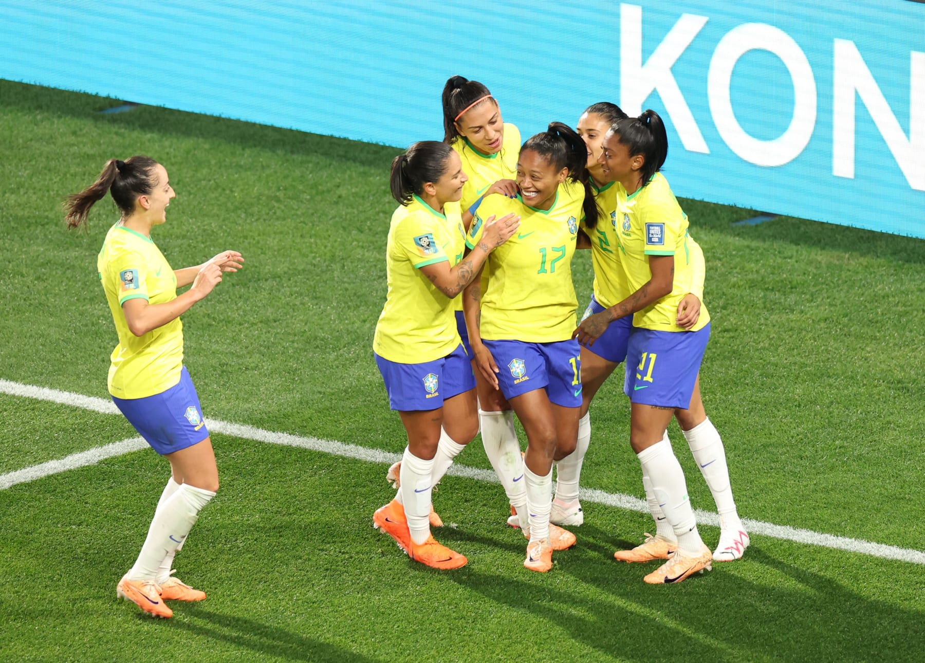 Ary Borges 3rd R of Brazil celebrates after scoring during the Group F match between Brazil and Panama at the 2023 FIFA Women's World Cup in Adelaide, Australia, July 24, 2023. (Photo by Ding Xu/Xinhua via Getty Images)
