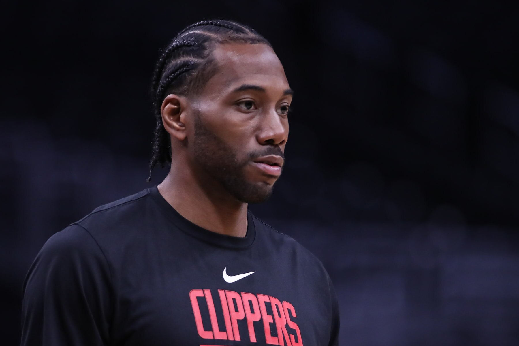LOS ANGELES, CA - APRIL 08: LA Clippers forward Kawhi Leonard (2) during the Portland Trail Blazers versus the Los Angele Clippers game on April 08, 2023, at Crypto.com Arena in Los Angeles, CA. (Photo by Jevone Moore/Icon Sportswire via Getty Images)