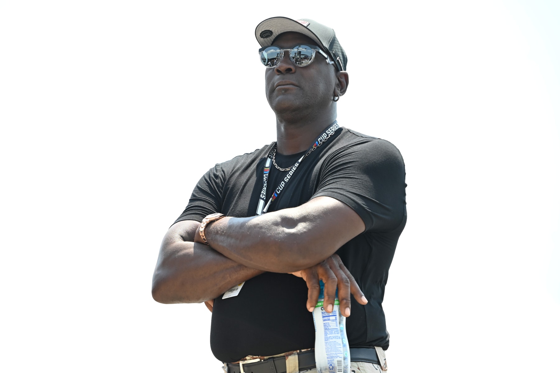 LEBANON, TENNESSEE - JUNE 24: Michael Jordan, NBA Hall of Famer and co-owner of 23XI Racing  looks on during qualifying for the NASCAR Cup Series Ally 400 at Nashville Superspeedway on June 24, 2023 in Lebanon, Tennessee. (Photo by Logan Riely/Getty Images)