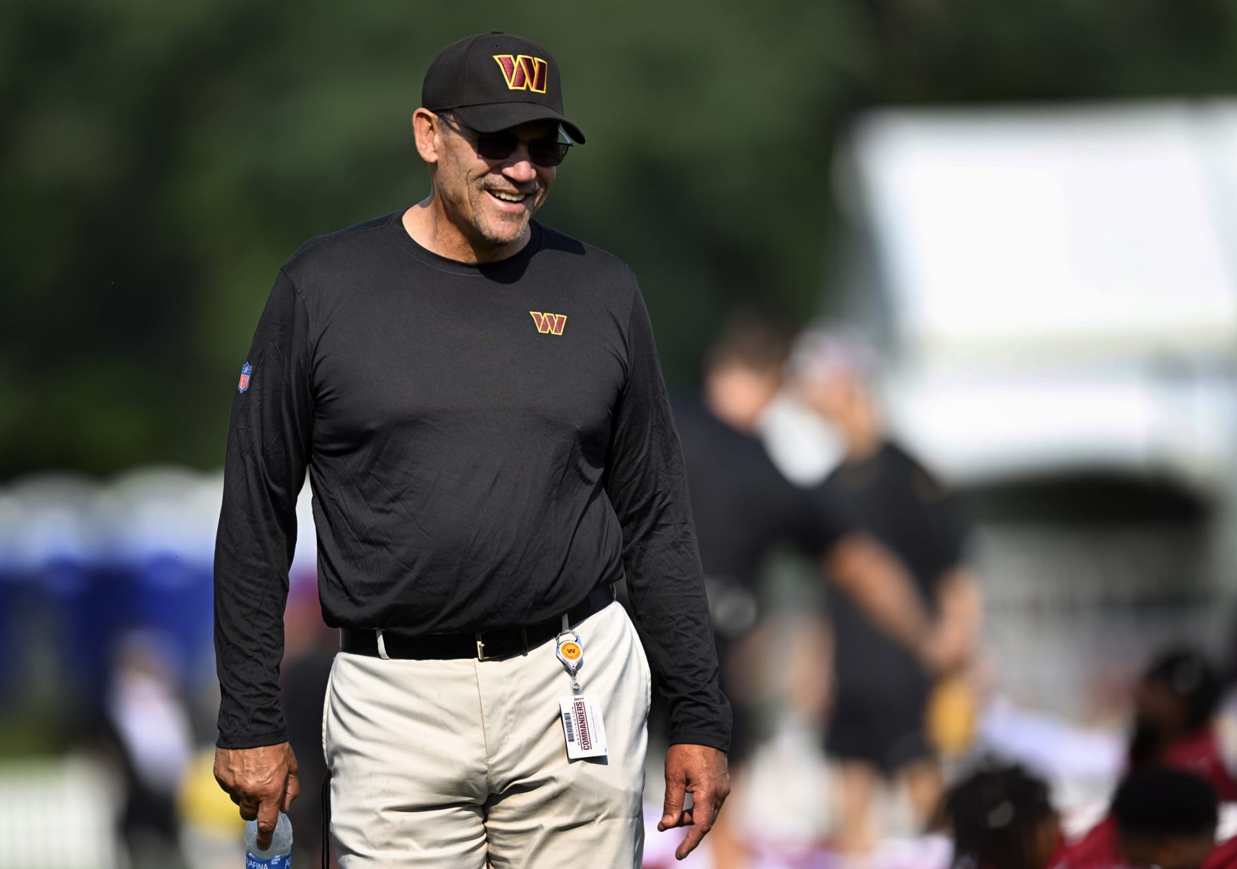 ASHBURN , VA - JULY 26: Commanders head coach Ron Rivera during day one at the Washington Commanders training camp at Commanders Park on July 26, 2023 in Ashburn, VA. (Photo by John McDonnell/The Washington Post via Getty Images)